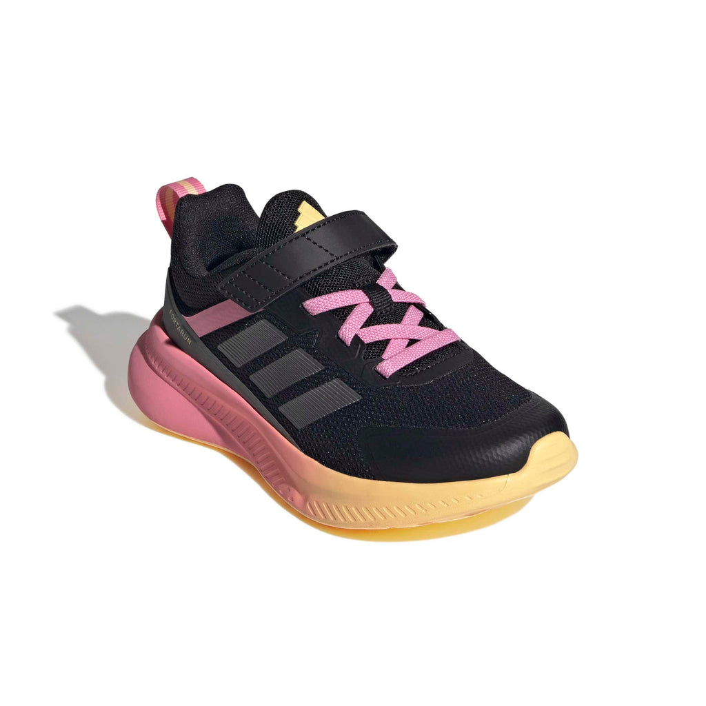 adidas Unisex-Kids Fortarun 4.0, Black/Iron Metallic/Bliss Pink, 3