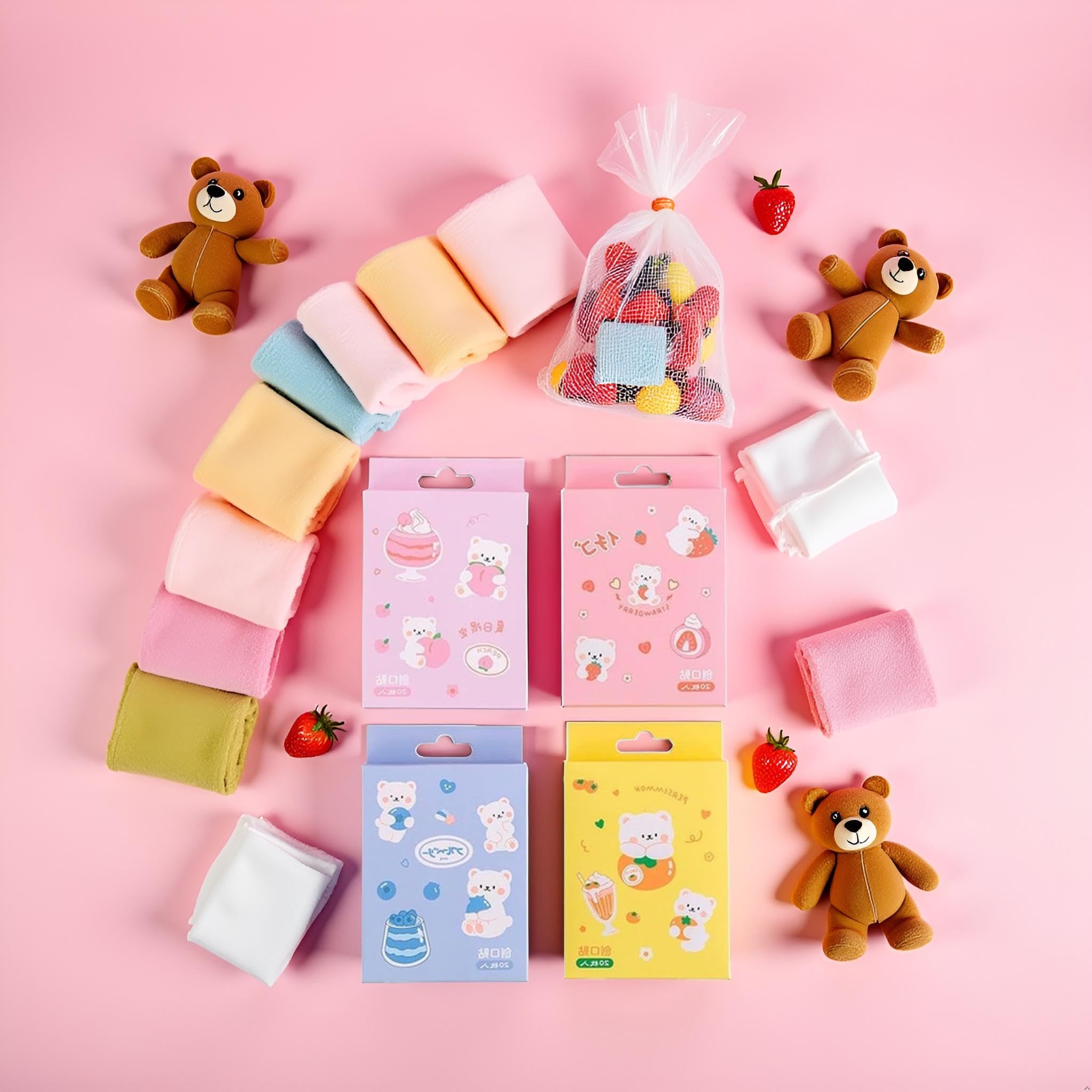 20 Pcs/Box Adhesive Bandages, Random Color Waterproof Band Aid, Cute Kids Bandages, Elastic Sticker,Cartoon Aid Patches Random Styles Adhesive Health and Household Bandaging Supplies