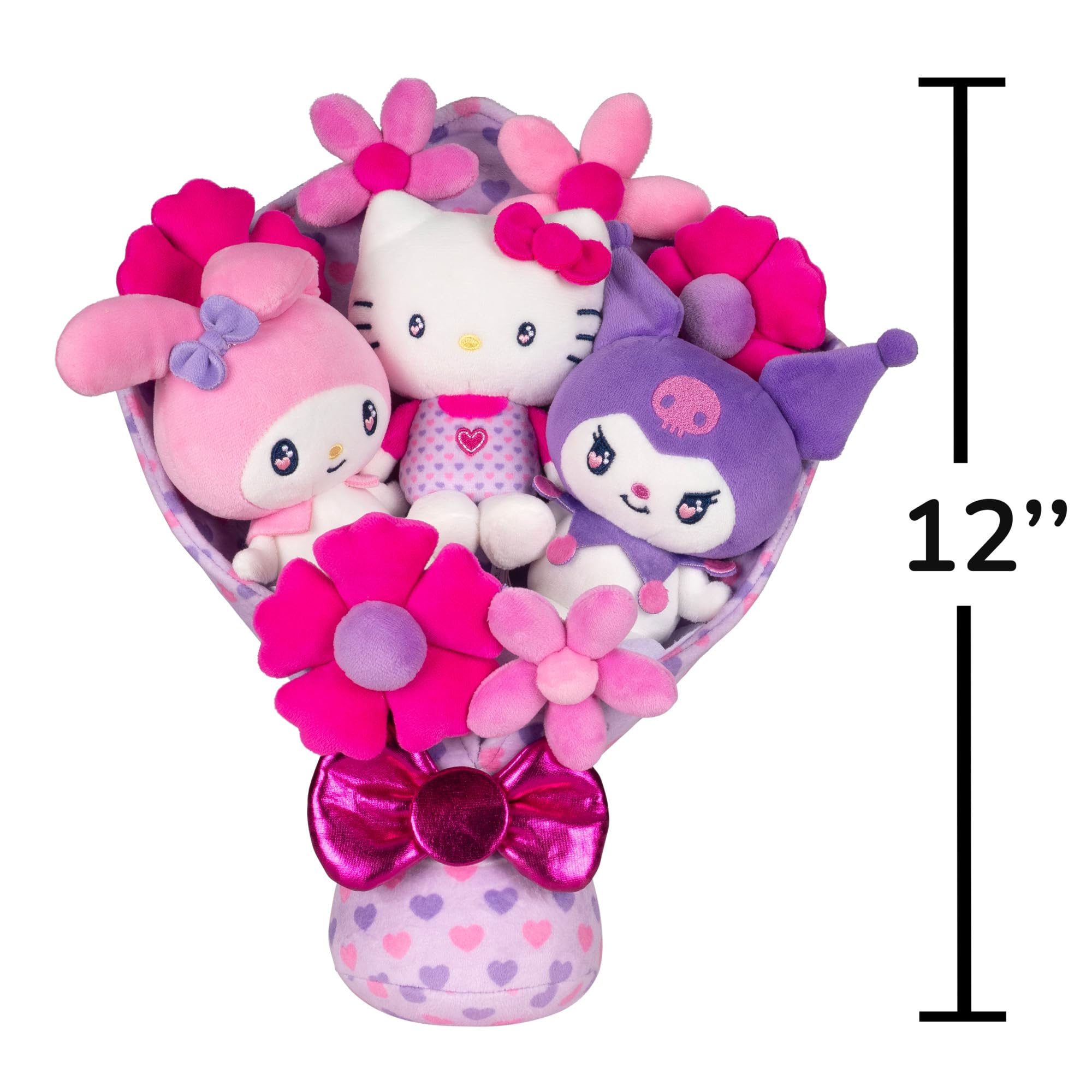 Jazwares Hello Kitty® and Friends - 12-inch Plush Special Valentine’s Bouquet - 9 Plush - Officially Licensed Sanrio® Product Ages 6+