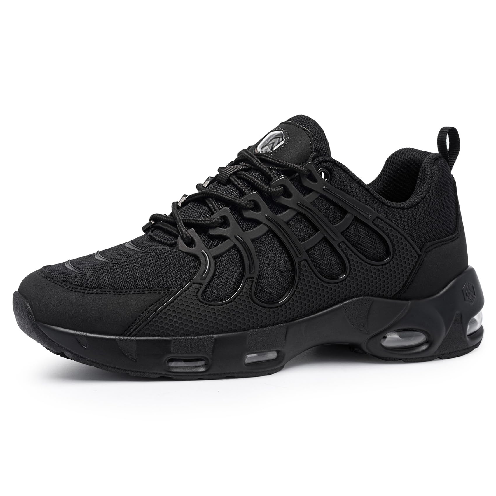 LARNMERN Non Slip Work Shoes for Men Slip Resistant Sneakers Casual Comfort Walking Mens Chef Kitchen Restaurant Breathable Wide Width，Black 10.5 Wide