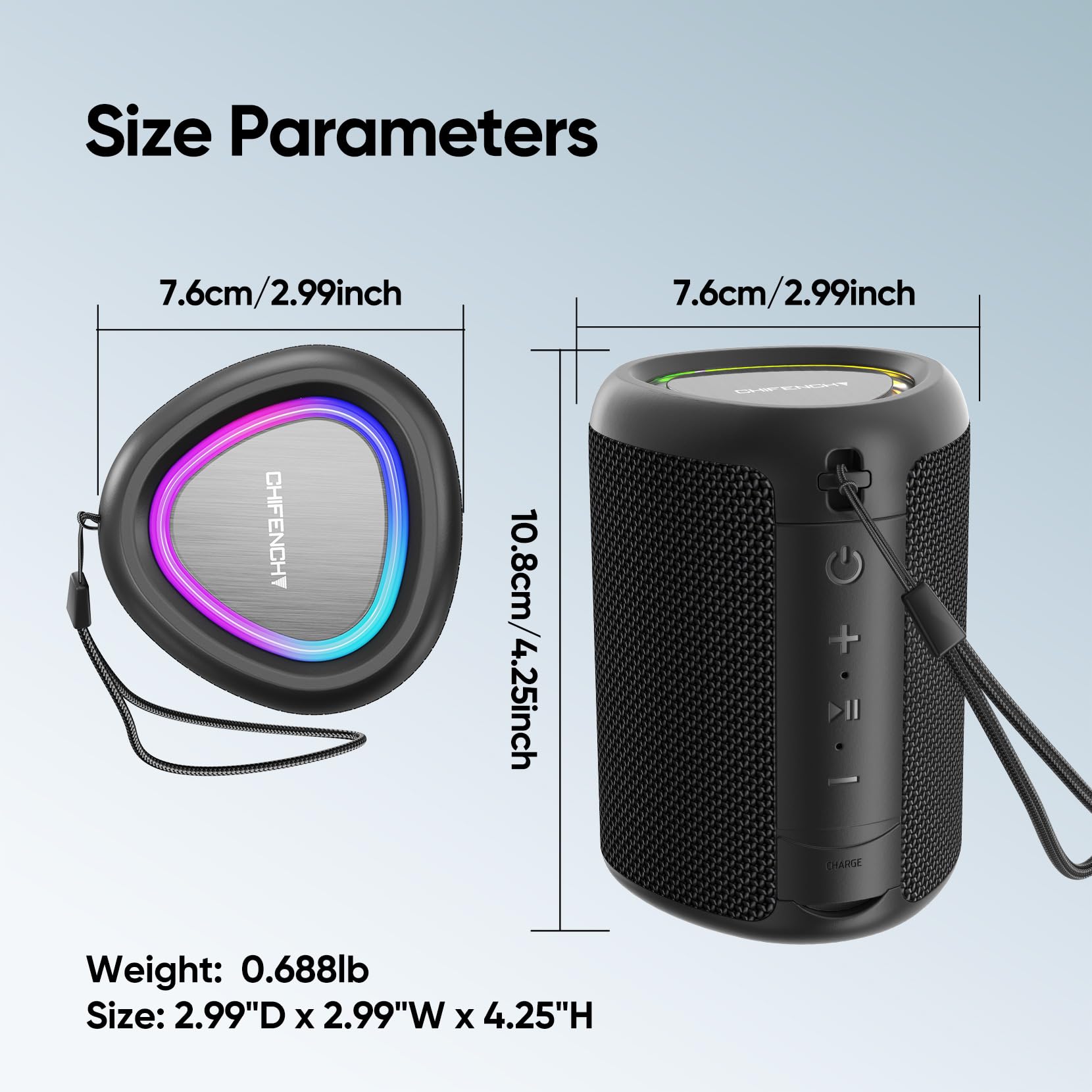 Portable Bluetooth Speaker Valentines Gifts For Him: Powerful Crystal Clear Sound/Romantic Light/IPX5 Waterproof/All Day Playtime/BT 5.3/TWS Paring,Small Wireless Speaker for Outdoor|Travel|Date Night