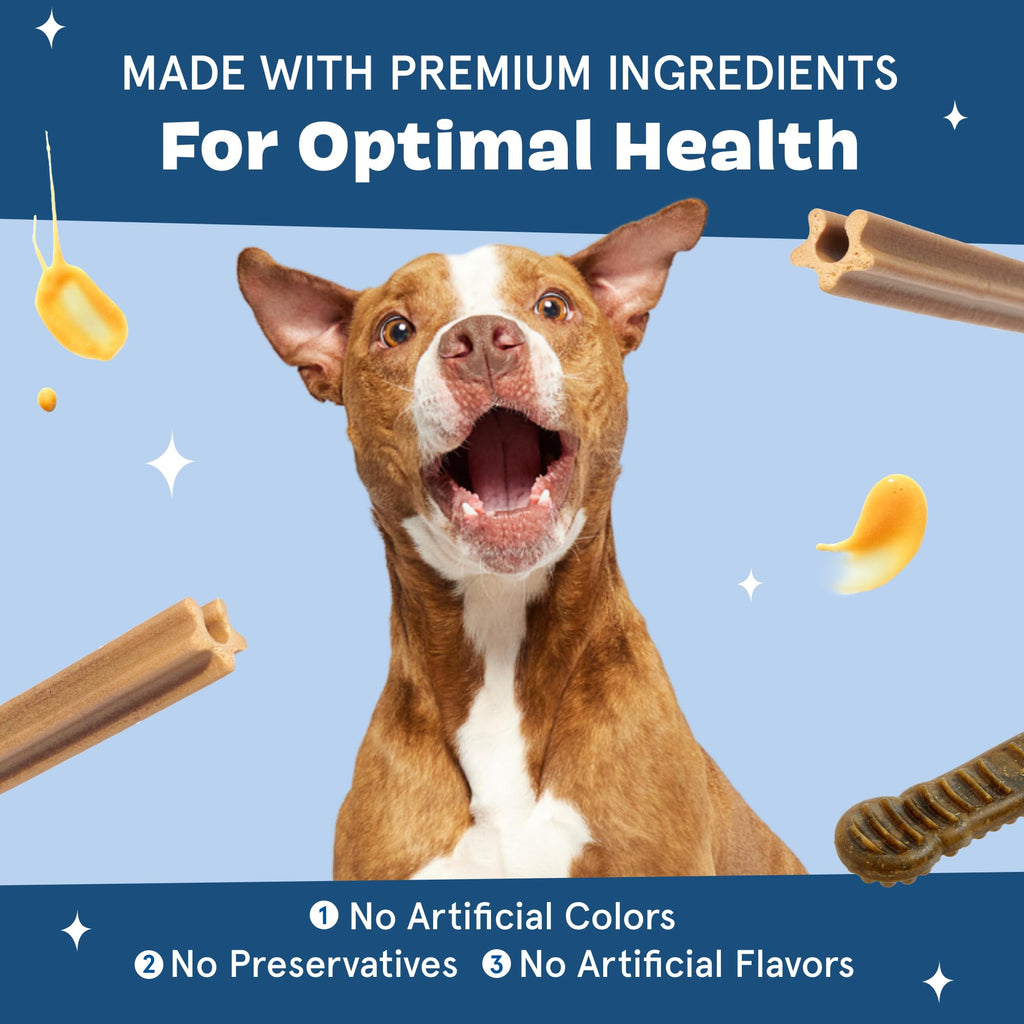 Barkbox Bright Durable Dental Chew Sticks for Dogs - Made for Tough Chewers, Small Breeds (15 Chews)
