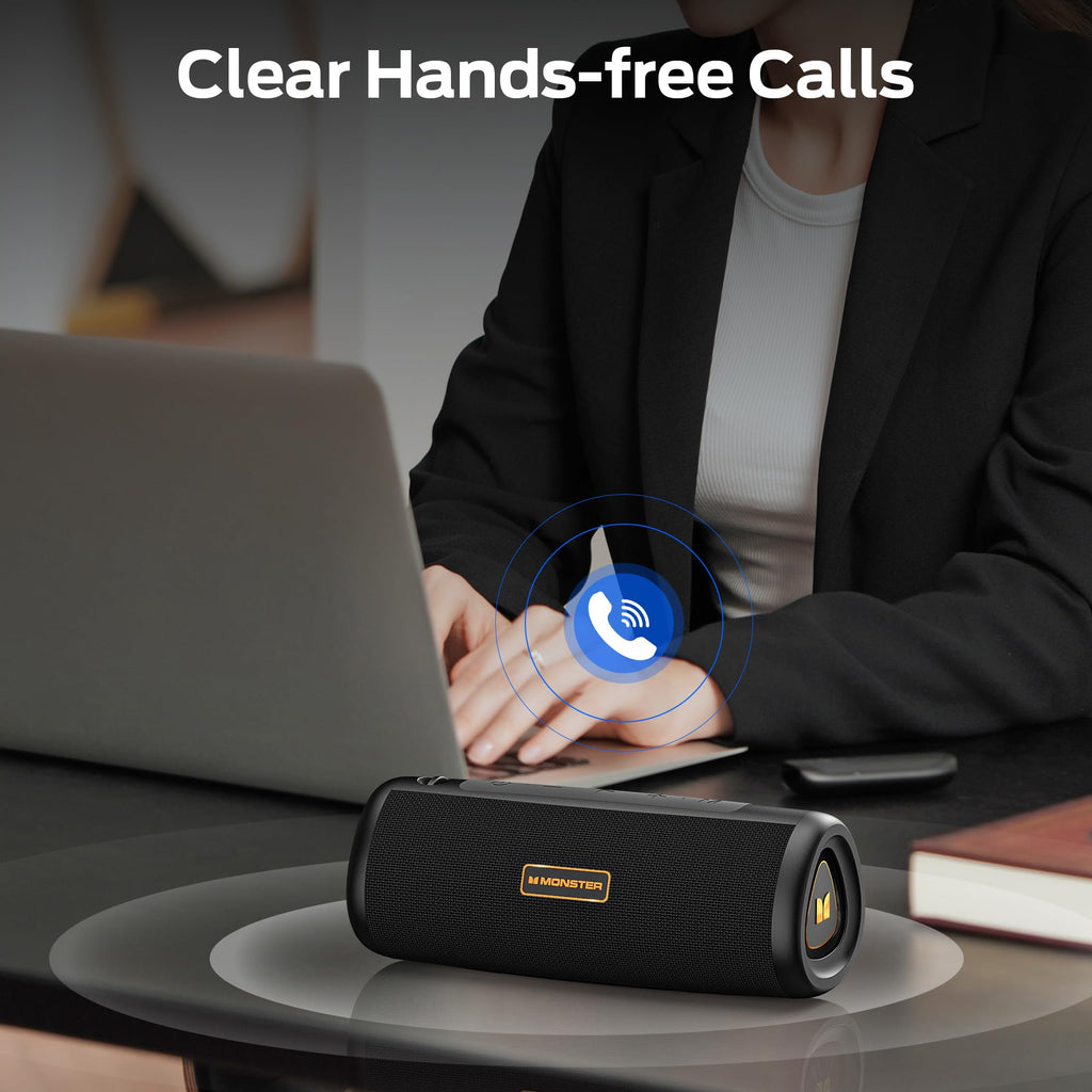 Monster S230 Bluetooth Speaker, Wireless Speaker with 30W Loud Stereo Sound, Wireless Stereo Pairing, 24H Playtime, Bluetooth 6.0 Supports TF Card, AUX for Outdoor
