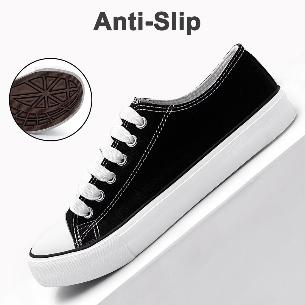 Unisex Low Top Lace Up Casual Canvas Shoes for Women and Men, Comfortable Lightweight Classic Fashion Sneakers Popular 2026, Zapatillas Casual De Lona De Moda para Hombre Y Mujer Black