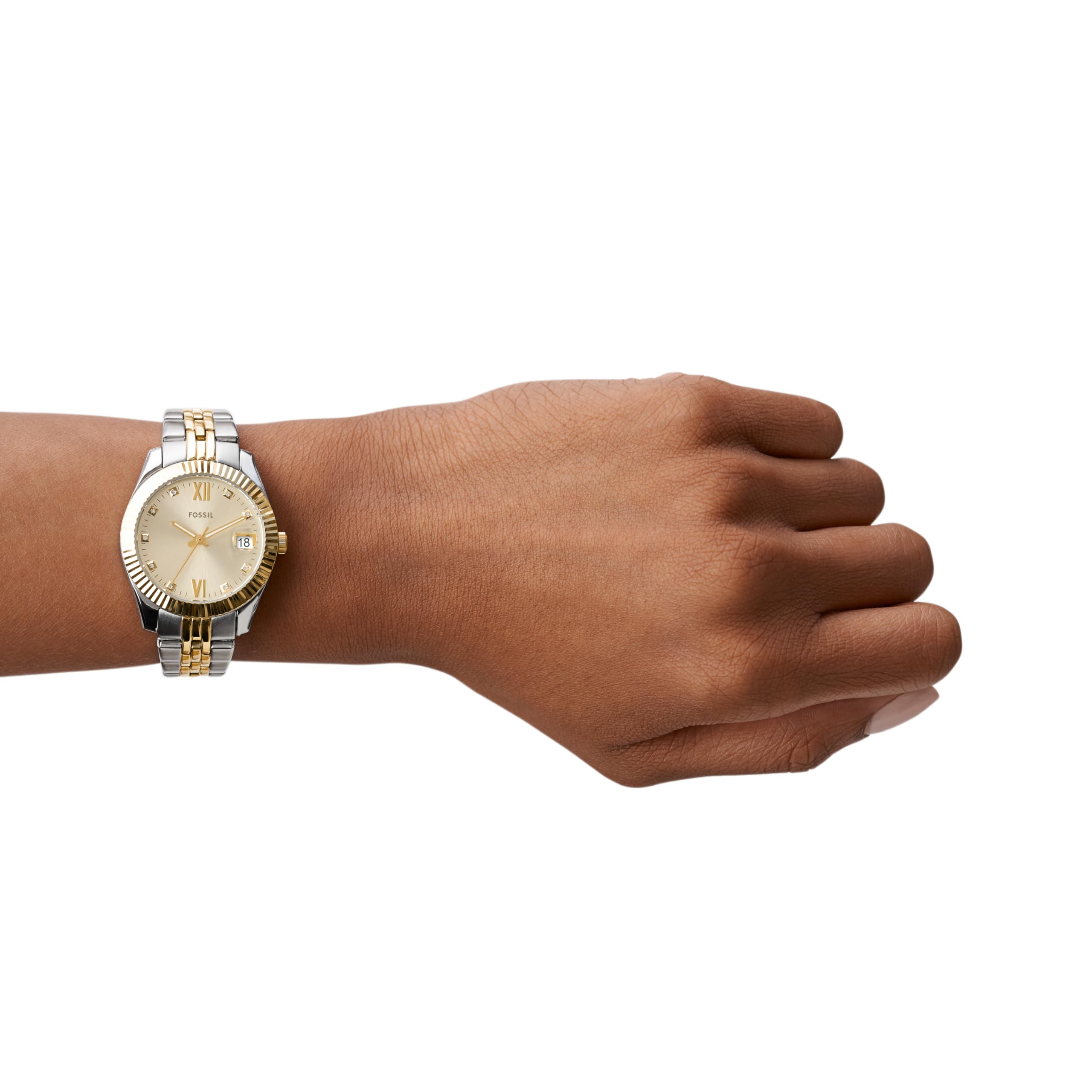 Fossil Women's Watch, Scarlette Quartz Stainless Steel Three-Hand Watch for Women, Color: Gold/Silver