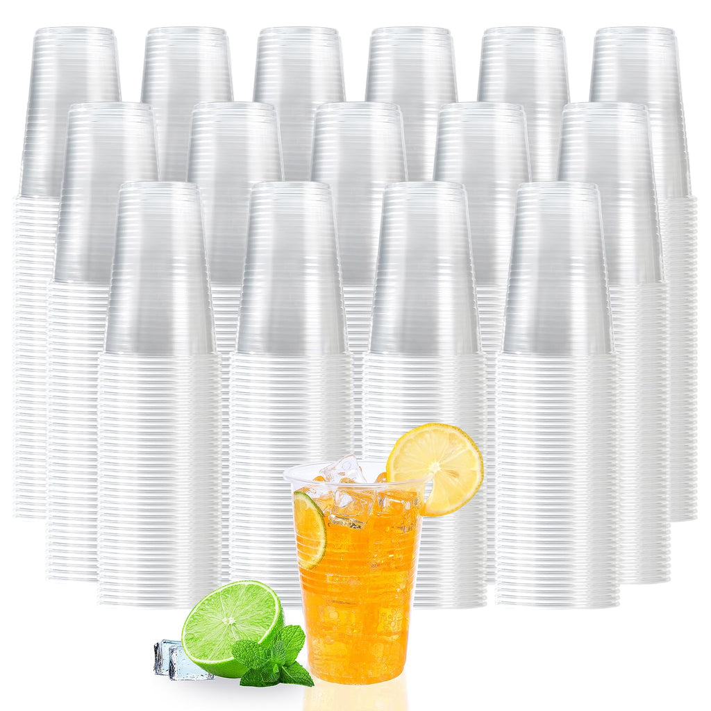 BYSNOW 9 oz Clear Plastic Cups, 2000 Count Bulk, PP Clear Plastic Cups Disposable for Party Suit for Hot Beverages, Soda, Juice (9oz 2000count)