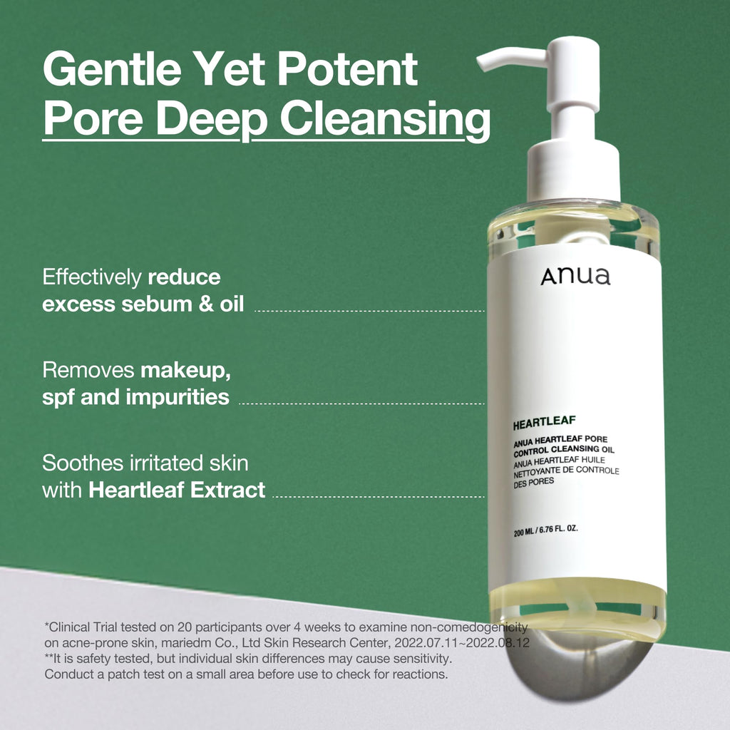 Anua Heartleaf Pore Control Cleansing Oil, Oil Cleanser for Face, Makeup Blackhead Remover, Korean Skin Care 6.76 fl oz(200ml) (original)