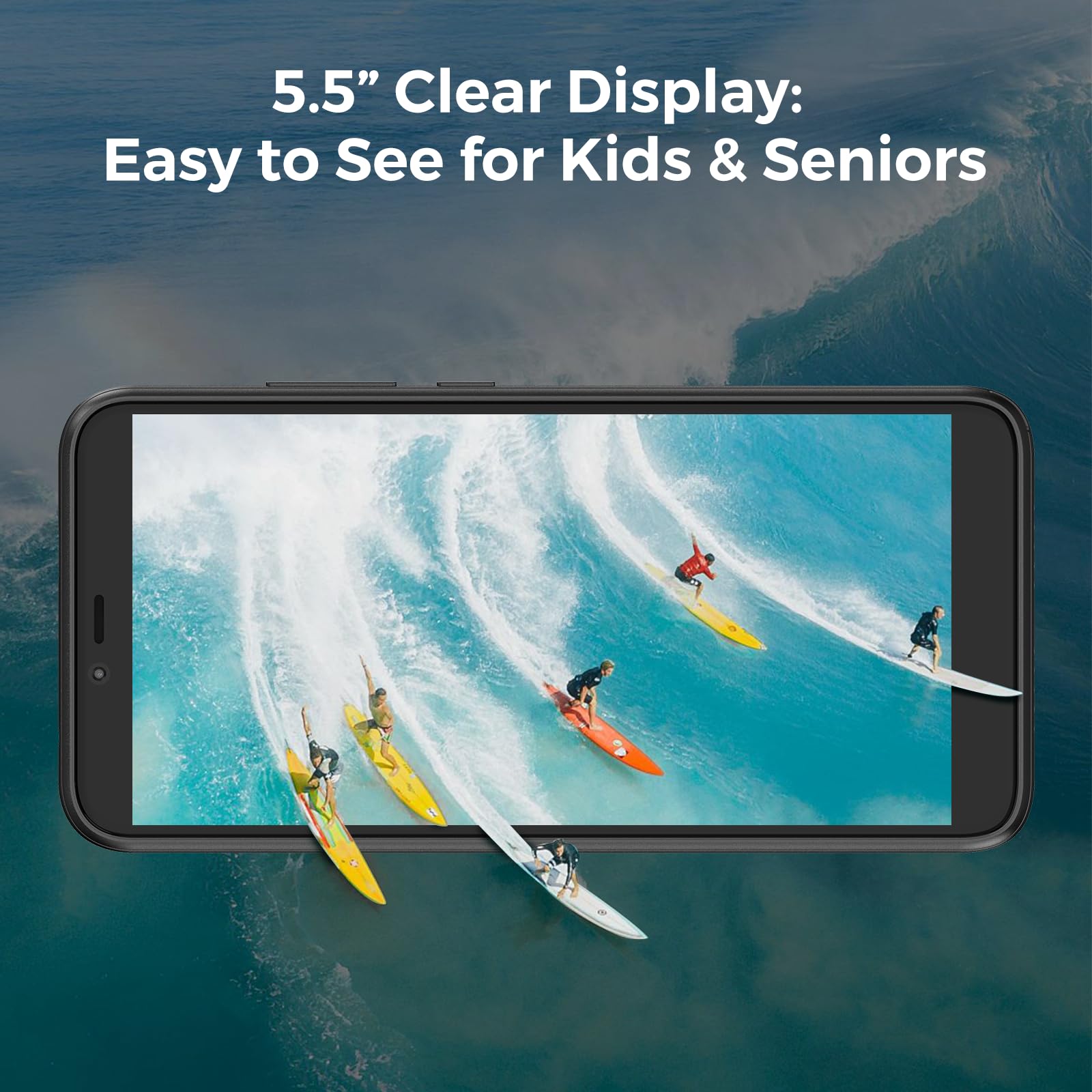 FOXX New Unlocked 4G Smartphone Android 13 Go Edition - 5.5" Display, 2GB+16GB Storage, 2000mAh Battery, 2MP Main + 0.3MP Auxiliary Camera, Dual SIM, 3.5mm Headphone Jack