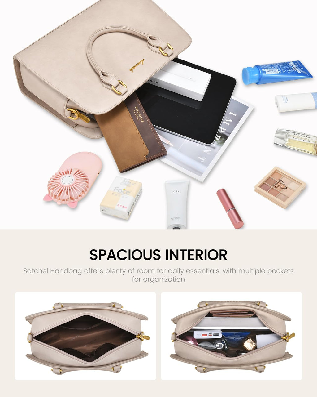 LOVEVOOK Purses and Handbags for Women, Vintage-Style PU Leather Crossbody Shoulder Bag Top Handle Satchel Tote Purse for Ladies