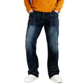 KODEIPLAY Stretch Jeans Men Barrel Relaxed Fit Baggy Stretchy Denim Jeans for Mens Loose Wide Leg Pants for Boyfriend