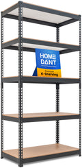 HOMEDANT 35.9" W Deep Width 5 Tier Heavy Duty Garage Shelving Adjustable Metal Rack Storage Shelves Standing Shelf Unit Organizers Pantry Closet Black 1Pack