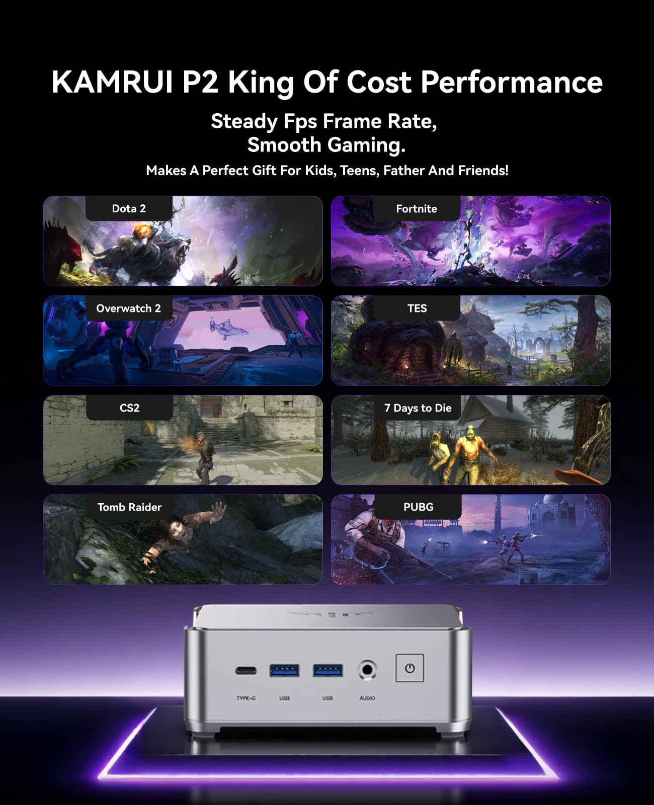 KAMRUI Pinova P2 Mini PC, in-tel Core 12600H (Beat 6800, up to 4.5GHz) 16GB RAM 512GB SSD Mini Gaming Desktop Computers, Triple 4K Display 6*USB3.2, USB-C, HDMI, DP, WiFi6, BT5.2, Gaming Home Office
