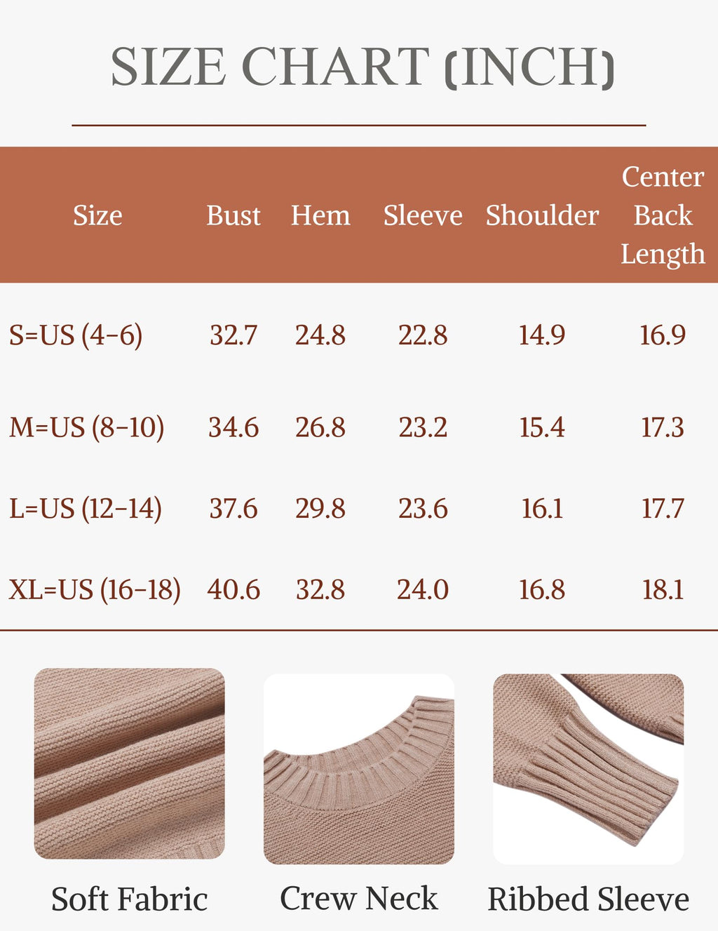Zeagoo Women's 2025 Fall Crewneck Cropped Sweater Trendy Long Sleeve Ribbed Knit Pullover Jumper Tops Beige