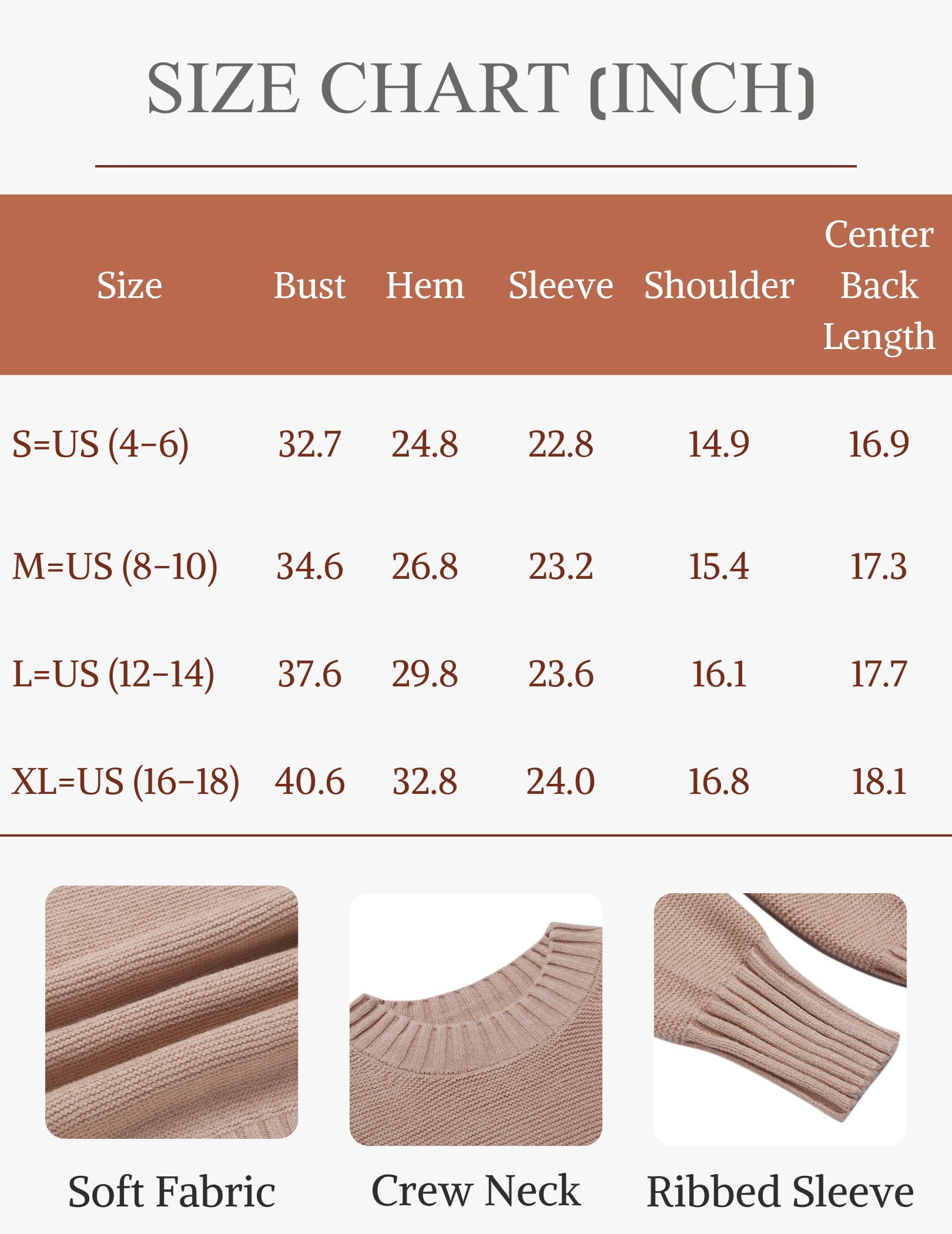 Zeagoo Women's 2025 Fall Crewneck Cropped Sweater Trendy Long Sleeve Ribbed Knit Pullover Jumper Tops Beige