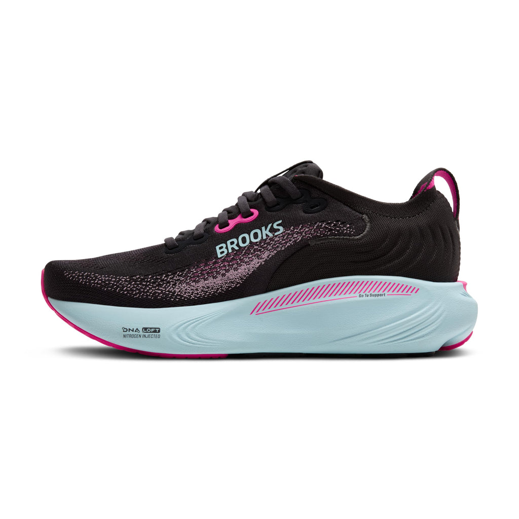 Brooks Women’s Adrenaline GTS 25 Supportive Running & Walking Shoe - Black/Cyber Pink/Iced Aqua - 9 Medium