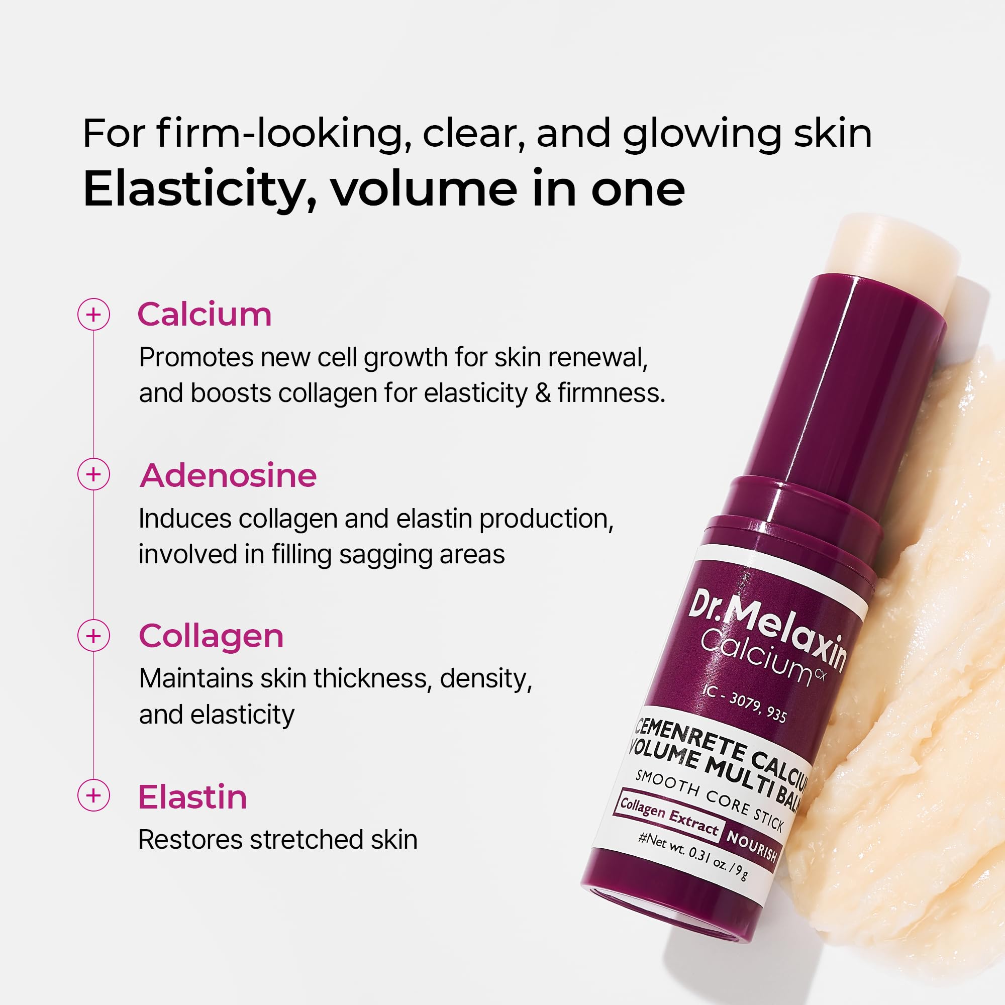 Dr.Melaxin Cemenrete Calcium Multi Balm 9g Korean Skin Care All In One Calcium Volume Stick Collagen Wrinkles Face Eye treatment Balm