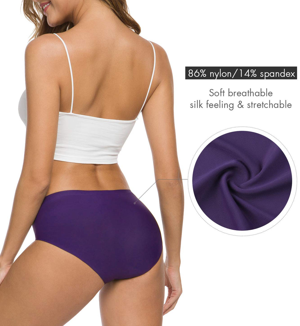 Altheanray Women’s Seamless Underwear No Show Panties Soft Stretch Bikini Underwears 6 Pack(3081M-color9)