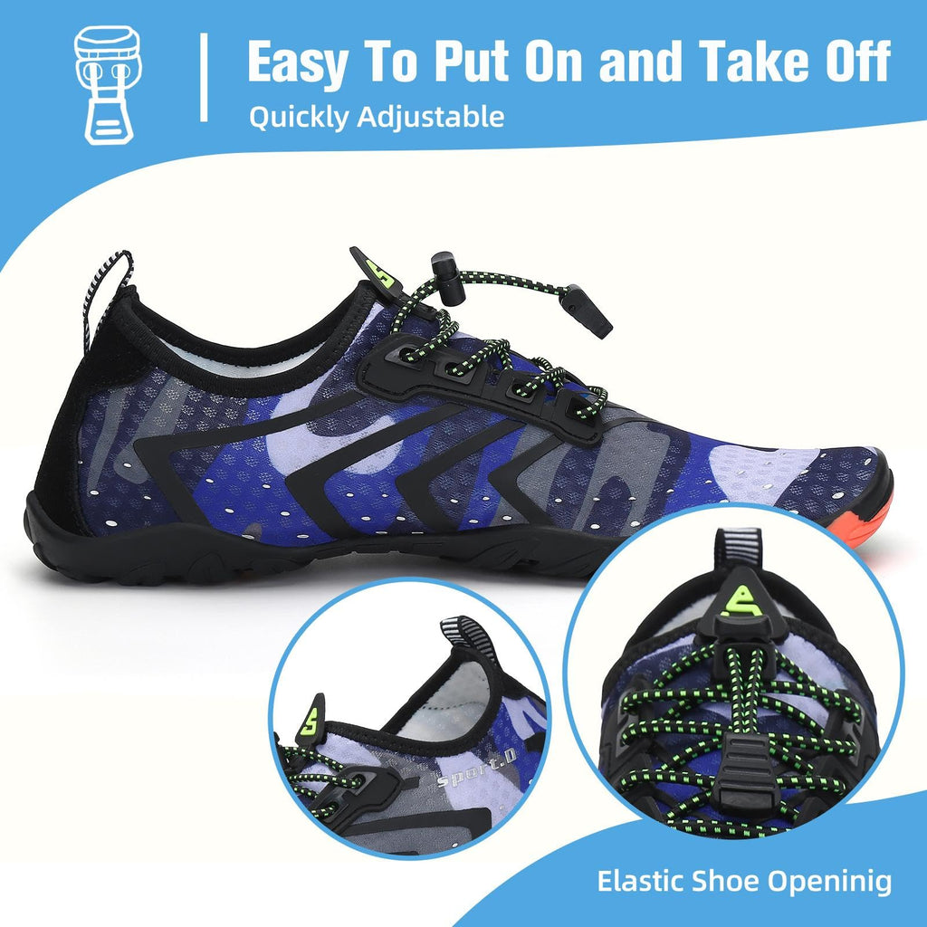 Mishansha Water Shoes for Women Men, Quick-Dry Barefoot Swim Shoes with Drainage Holes, Lightweight Aqua Shoe for Beach Pool River Boating Yoga Walking 11.5 Women/10 Men Maya Blue