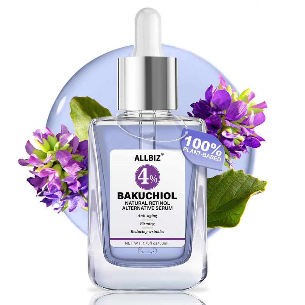 Bakuchiol Retinol Alternative Serum - 40,000 ppm All Plant-Based Formula Anti-Aging Face & Eye Care Plumping Serum for Sensitive Skin - Natural Firming & Elasticity