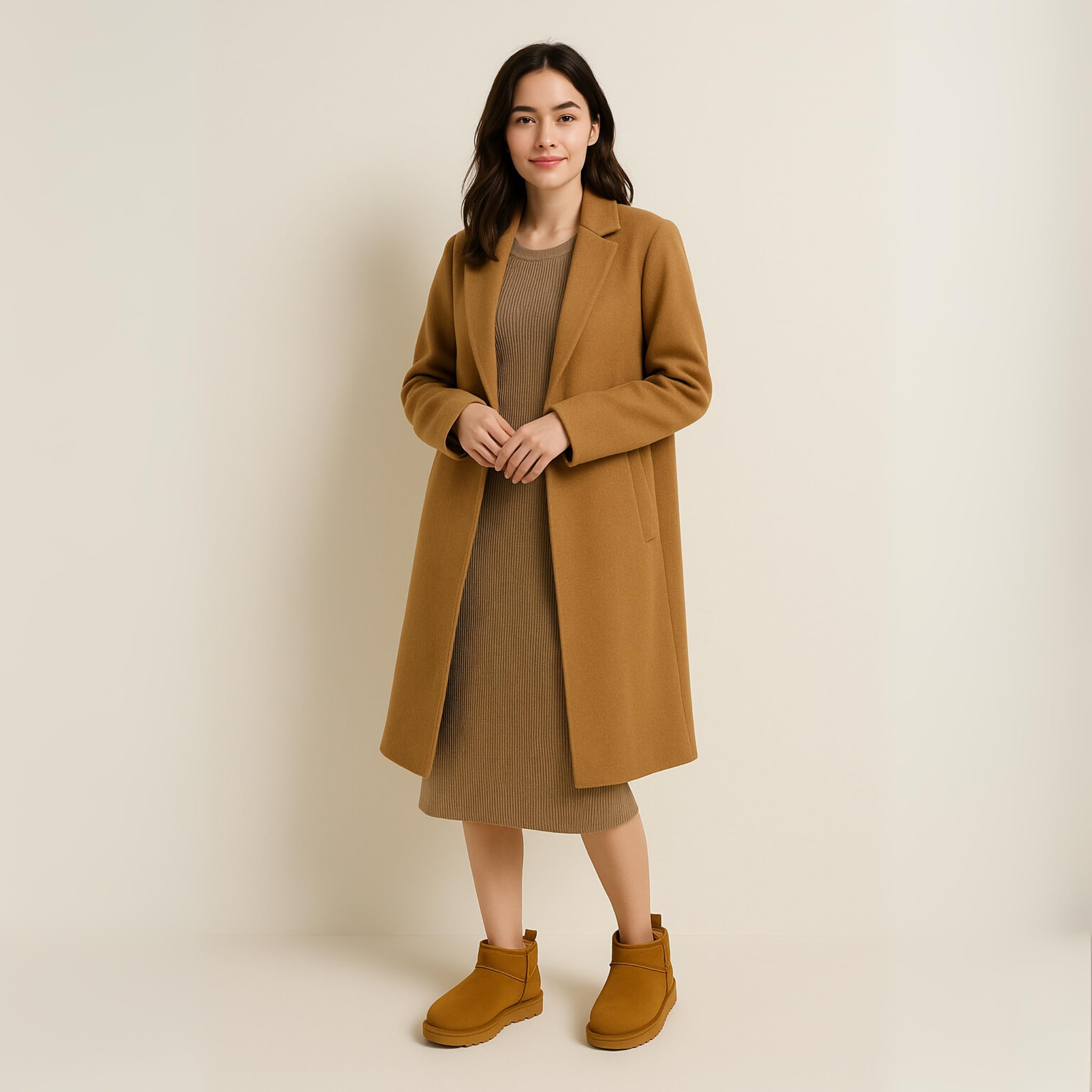 CUSHIONAIRE Hip 2 Genuine Suede Ankle Boots for Women, Cozy Faux Shearling Lining Pull On Winter Womens Boots, CHESTNUT 8.5