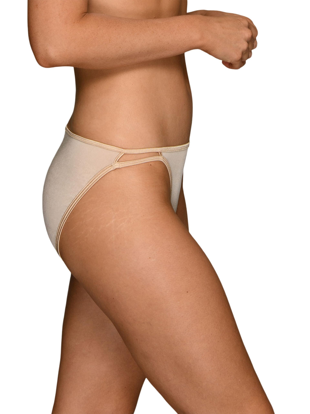 Vanity Fair Womens Illumination String Panties, Silky Stretch & Satin Trim Bikini Style Underwear, 3 Pack - White/Quartz/Beige, 6 US