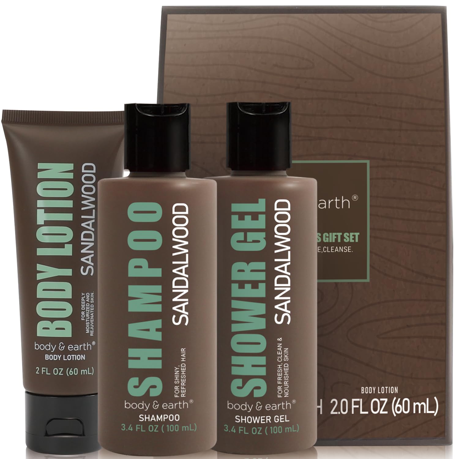 Mens Gifts, Sandalwood Scent Gift 3pcs Birthday Gift for Men, Christmas and Father Day Gifts