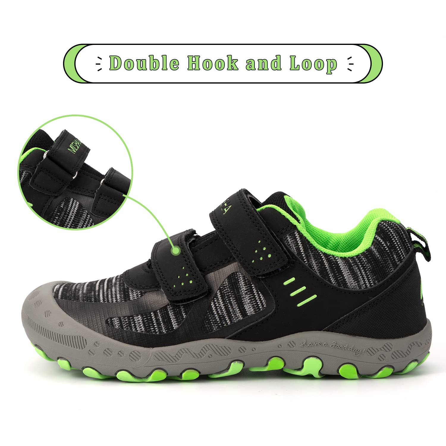 Mishansha Boy's Girl's Hiking Shoes Low Top Sneakers Outdoor Trekking Walking Climbing Running Shoes Black 9.5 Toddler