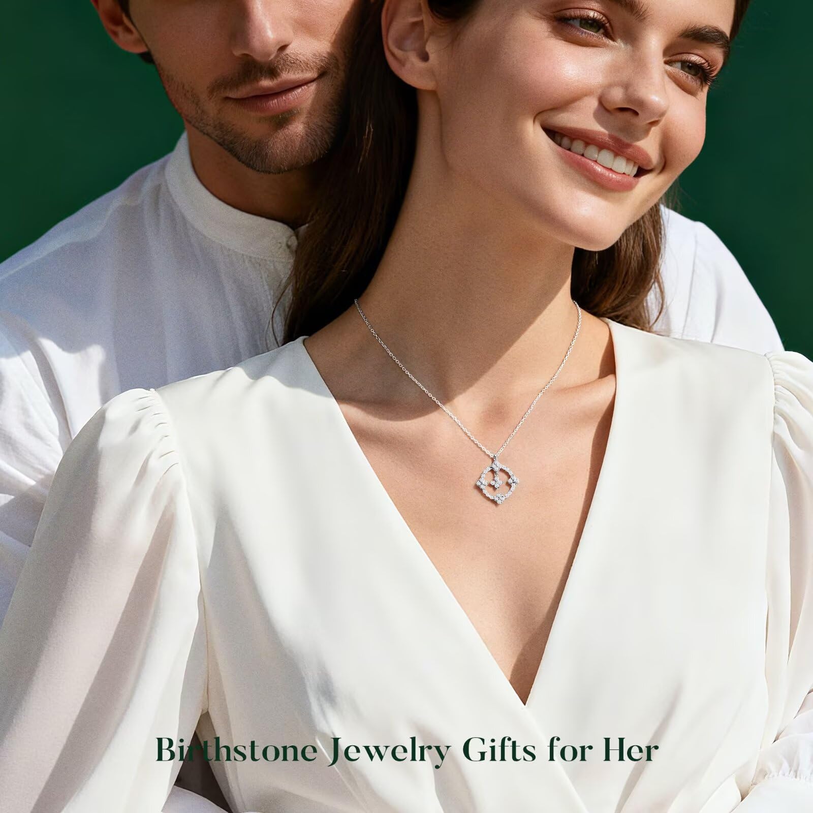 Iefil Mothers Day Birthday Gifts for Mom - Anniversary Mother's Day Jewelry Gifts | Four Leaf Clover Necklace Birthstone Necklace for Women, May Emerald Green Birthstone Clover Necklaces