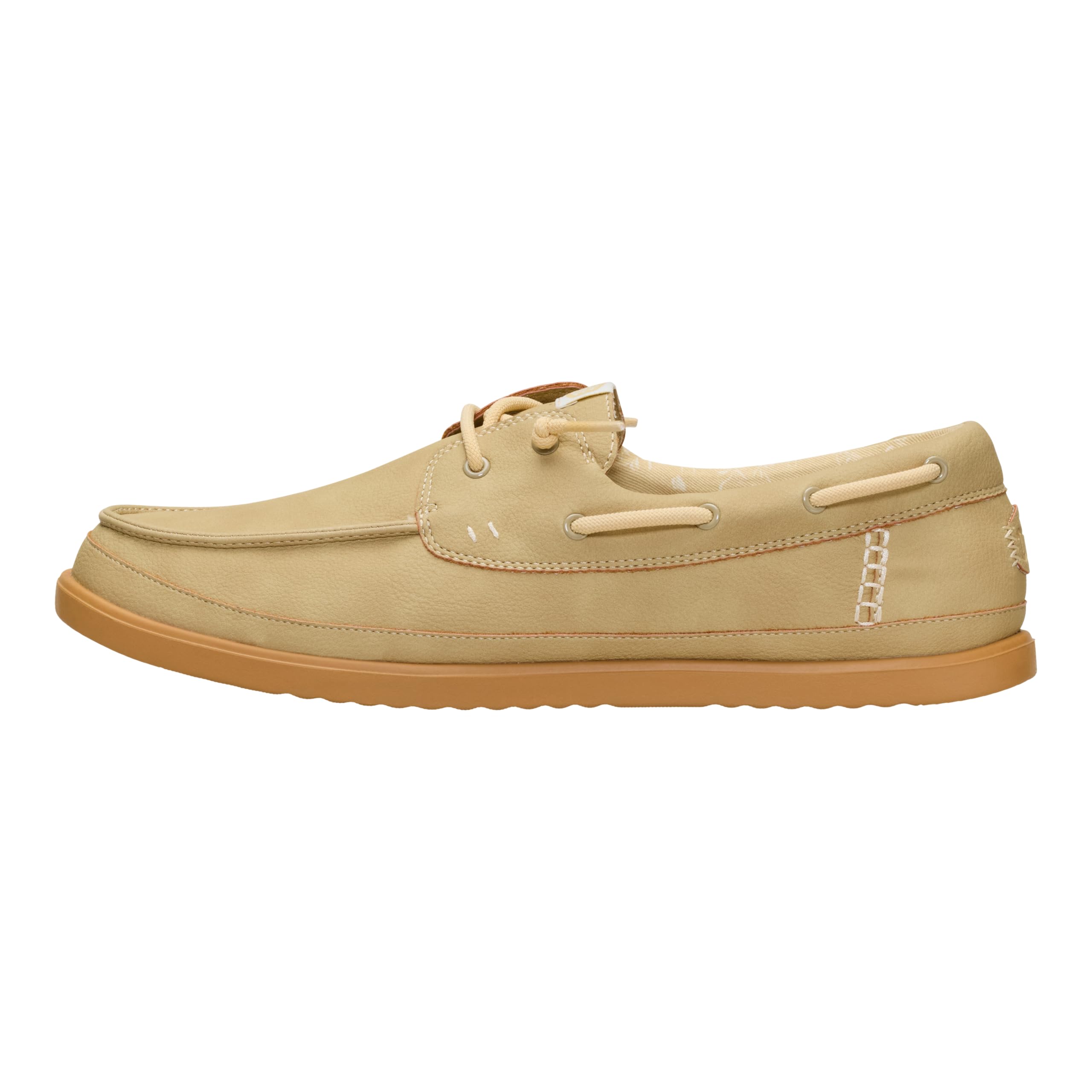 HEYDUDE Men’s Harbor Lo Classic Boat Shoe | Olive Grey/Multi Size 11 | Lightweight Slip-On Loafer with Faux Leather Upper for Casual Daily Wear