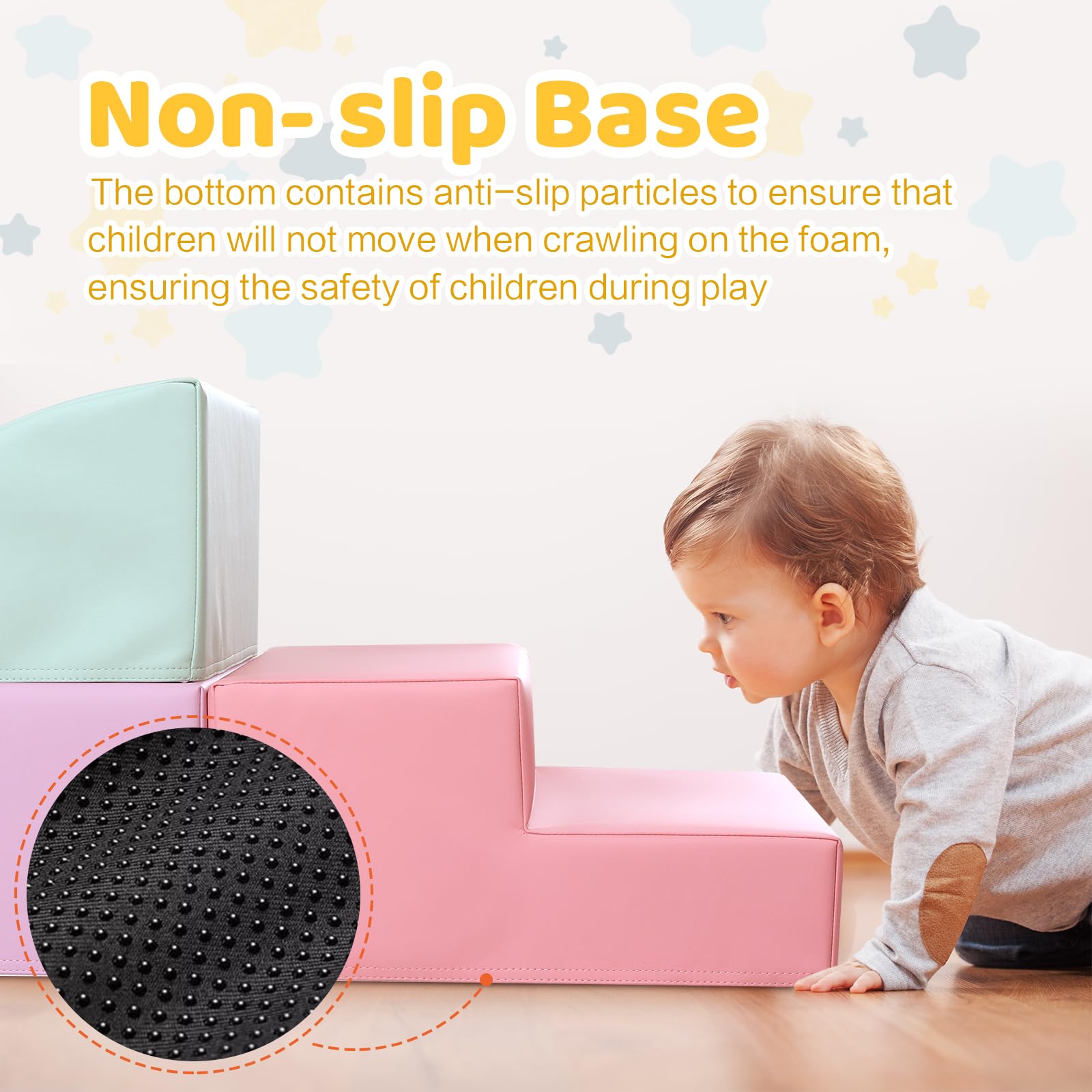 Hoohtoot Foam Climbing Blocks for Toddler: with 4-Piece PU Leather Climbing Toys and a Ball Pit - Foam Ball Pit for Toddlers - Climbing Toys Indoor for Kids Crawling (Purple Climbing Blocks)