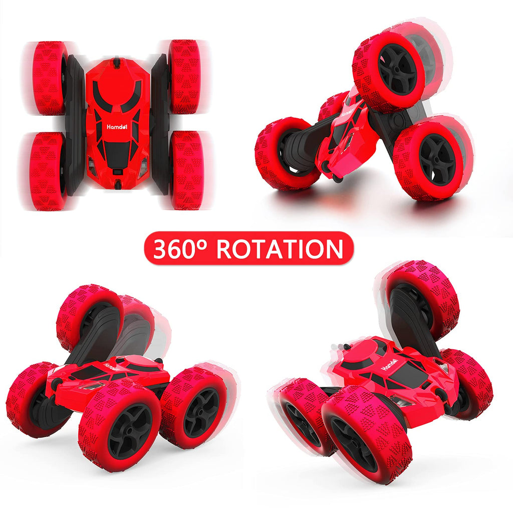 Hamdol RC Stunt Car for Kids Ages 6–12, 360° Rotating Remote Control Car with LED Lights, 4WD Electric Toy Vehicle, USB Rechargeable, Perfect Birthday, Holiday for Boys & Girls