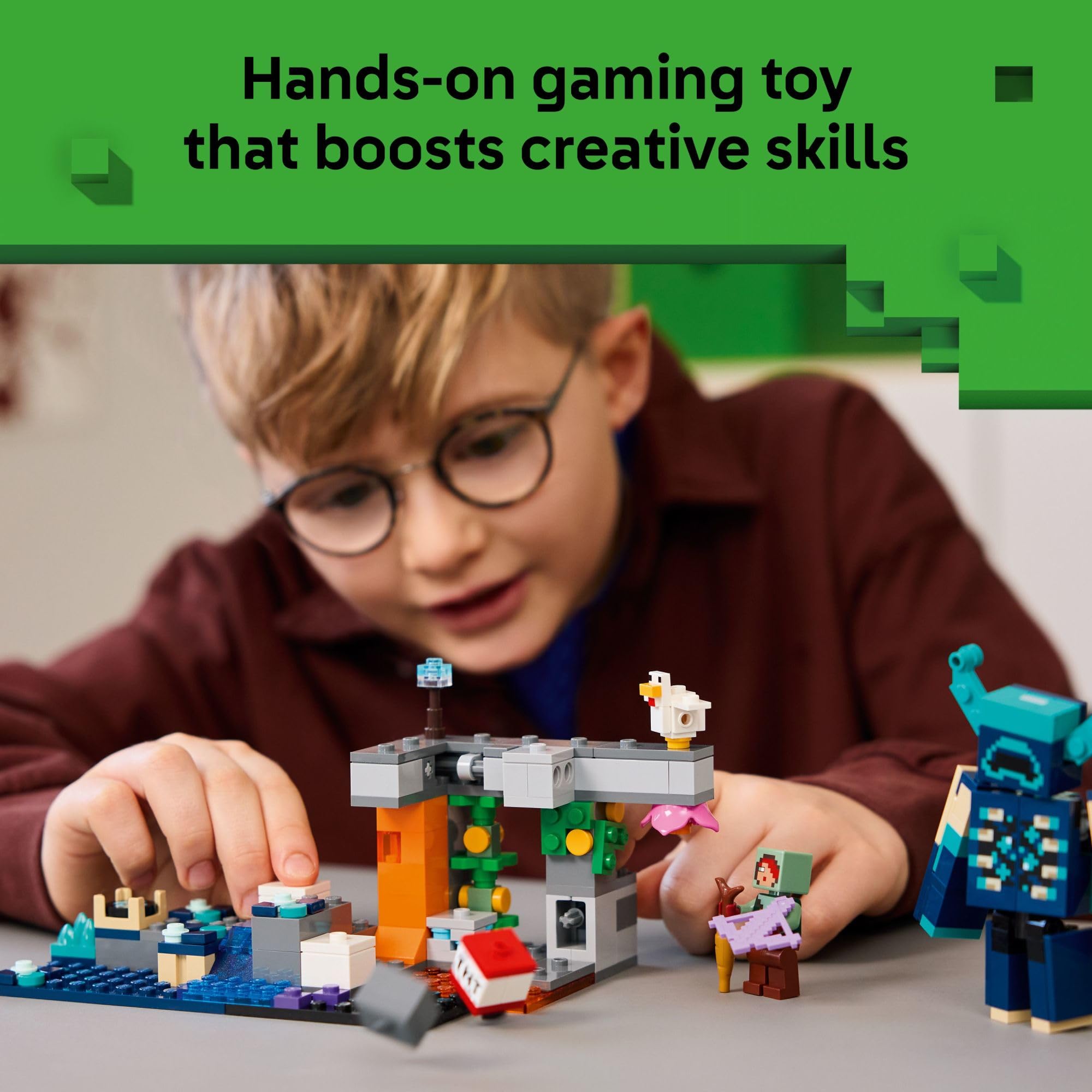 LEGO Minecraft The Warden Encounter Kids Toy - Collectible Building Set for Boys and Girls 7+- with Silent Ranger Minifigure - Great Birthday Gift for Gamers and Kids Who Love Minecraft Toys - 21274