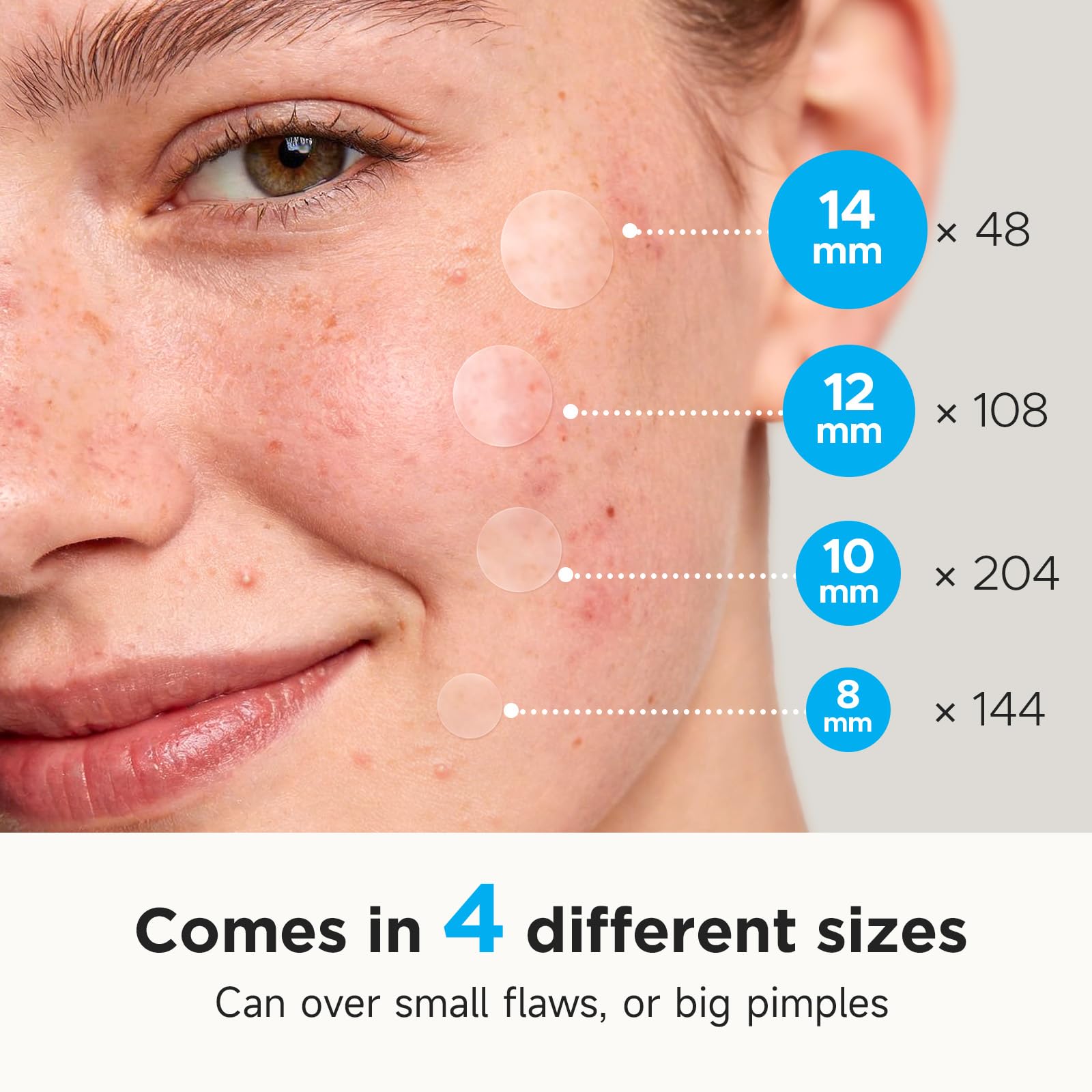 Glowpatch Pimple Patches for Face (504 Count), FSA Eligible Acne Patch Bulk, Zit Stickers 4 Sizes, Hydrocolloid Spot Stickers, Clear Acne Dots for Covering Zits, Blemishes and Breakouts