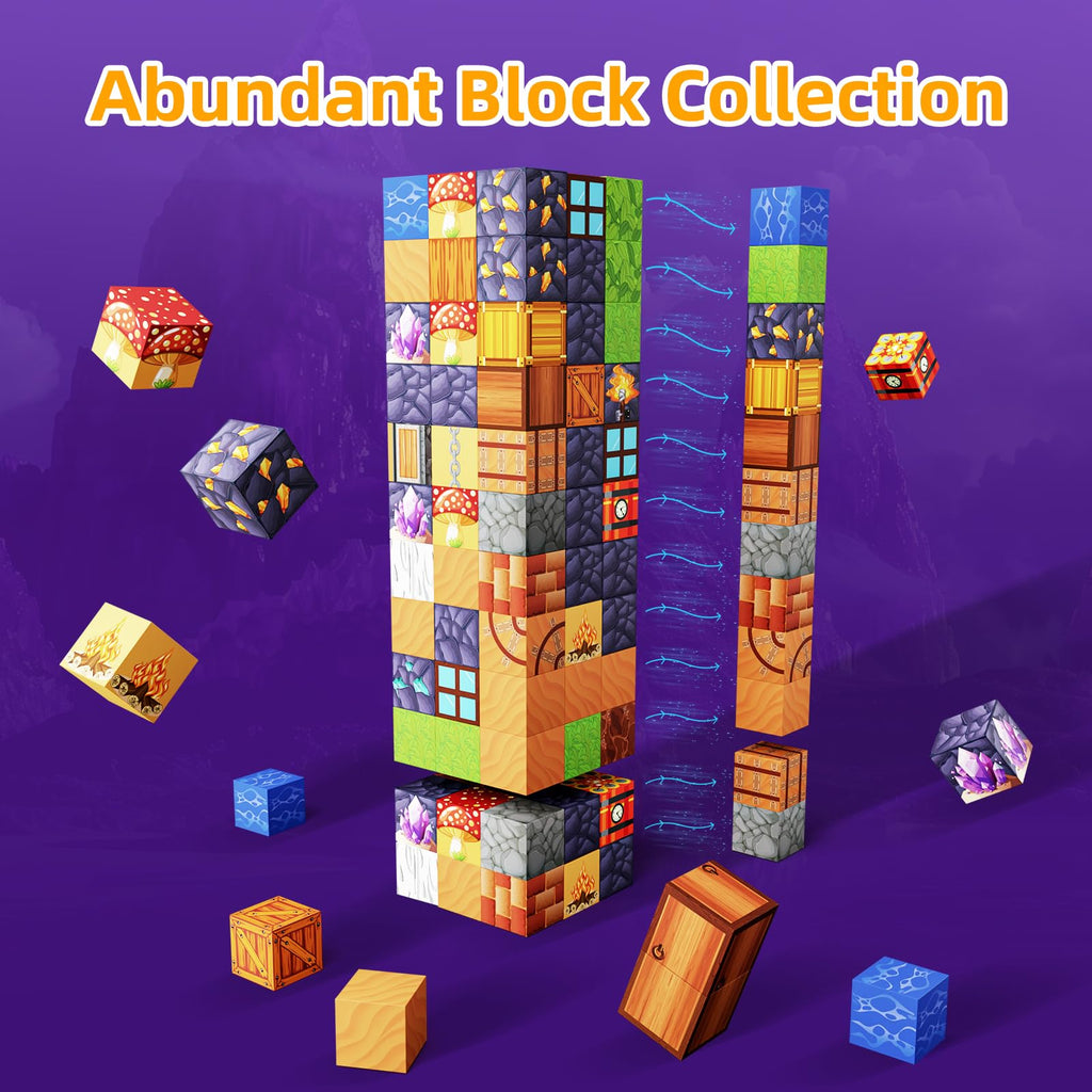 Minoskia Magnetic Blocks, 150 PCS Magnetic Building Blocks Sensory Toys for 3-5 4-6 5-7 6-8 Year Old Boys Girls Easter Birthday Gifts Travel Outdoor Kids Games