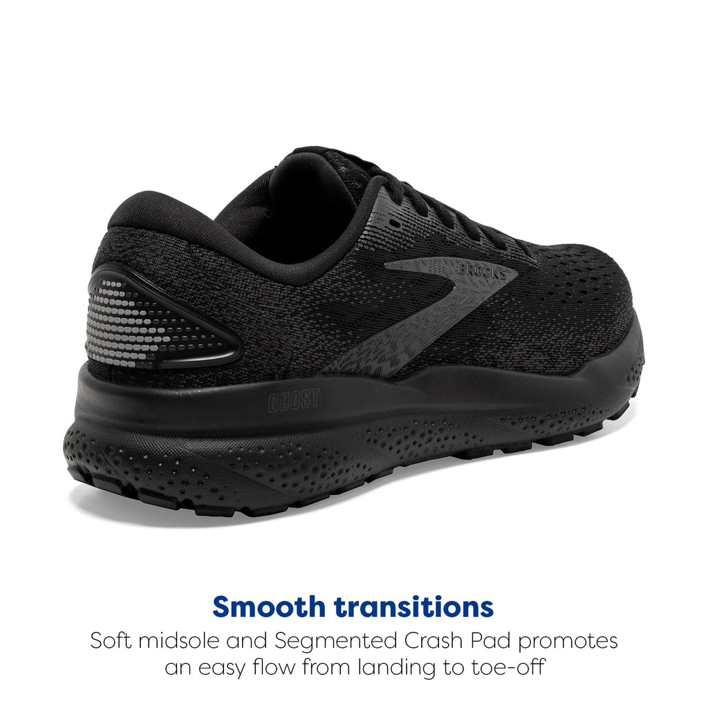 Brooks Women’s Ghost 16 Neutral Running Shoe - Black/Black/Ebony - 8.5 Medium