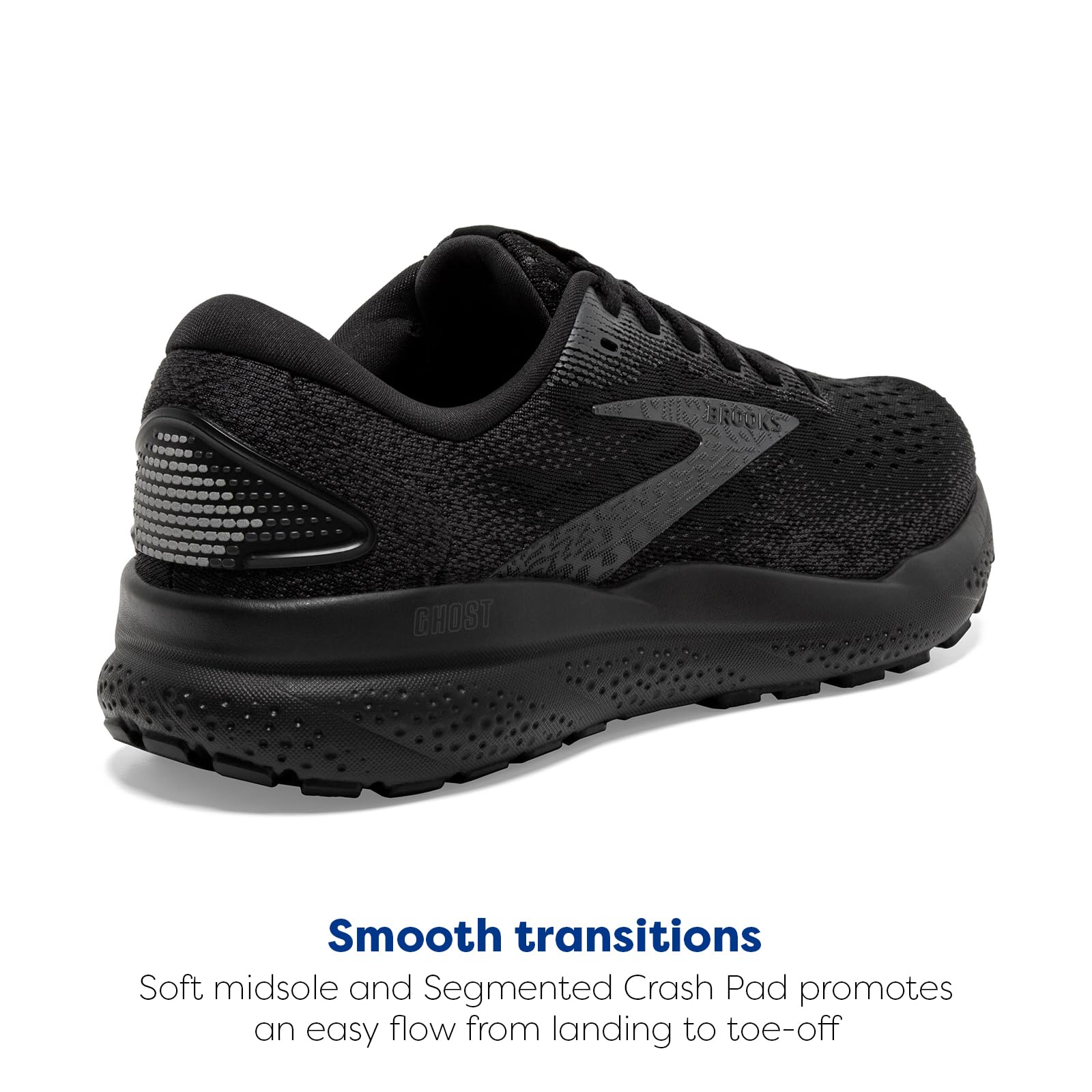 Brooks Women’s Ghost 16 Neutral Running Shoe - Black/Black/Ebony - 8.5 Medium