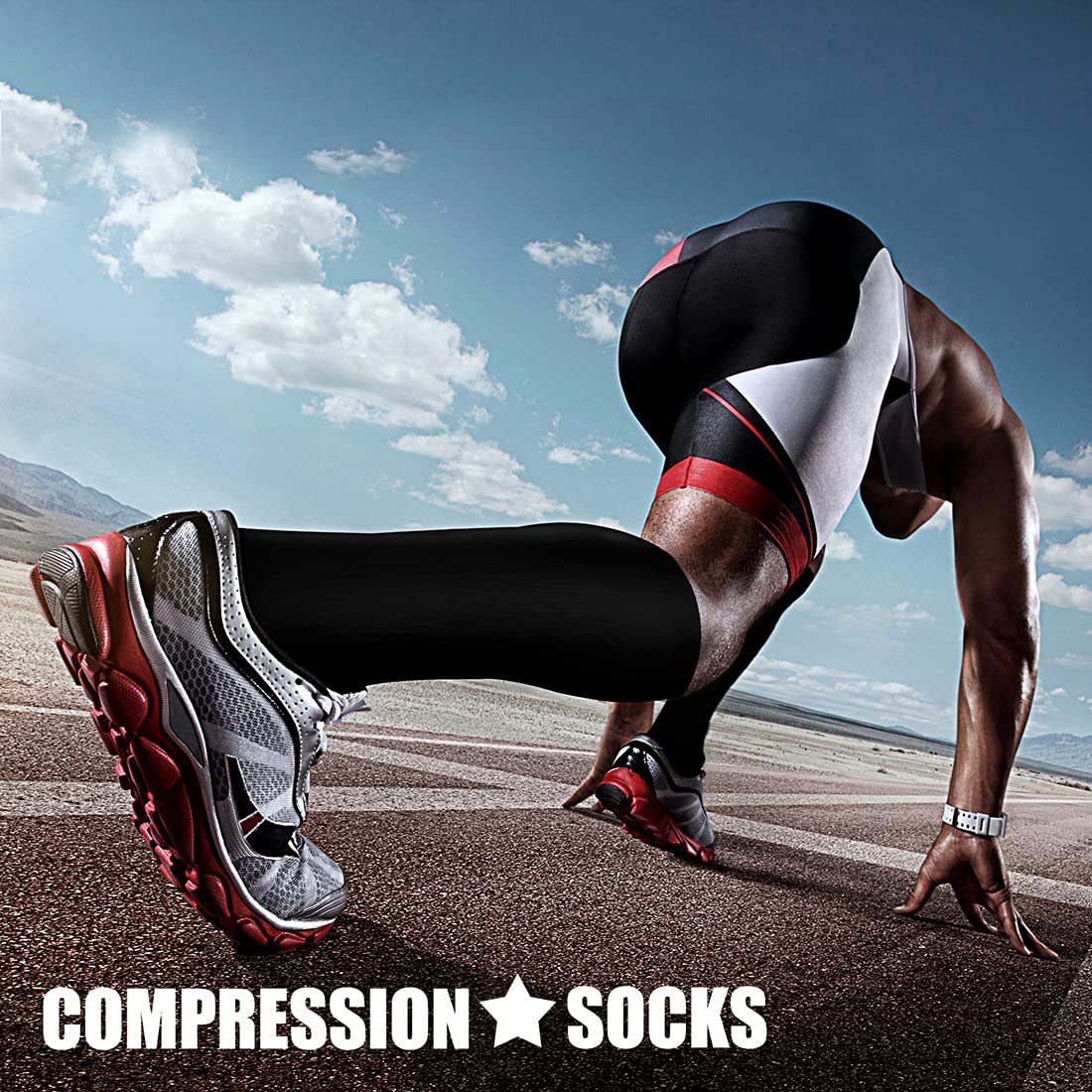 CHARMKING Compression Socks for Women & Men Circulation (3 Pairs) 15-20 mmHg is Best Athletic for Running, Flight Travel, Support, Cycling, Pregnant - Boost Performance, Durability (S/M,Black)