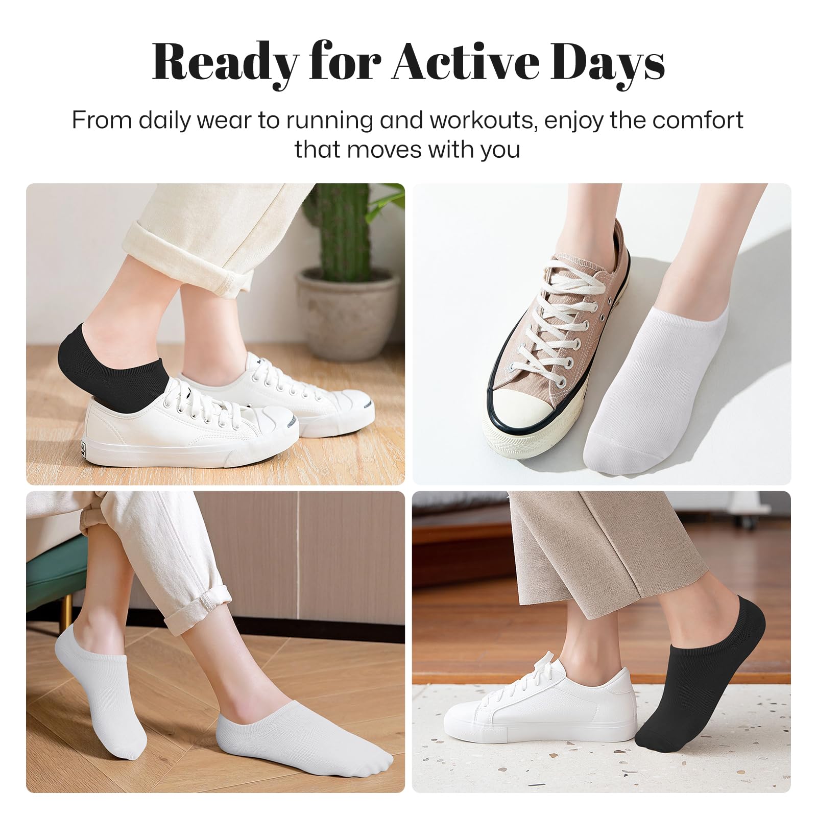 wernies Low No Show Short Socks Women Thin Non Slip Invisible Loafer Ankle Low Cut Socks 8 pairs mix of color