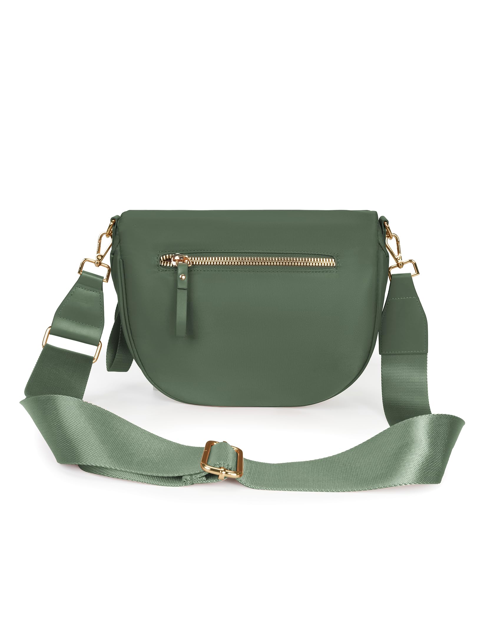 Spacious Nylon Crossbody Bag Bum Bag Handbags Wallets Purses Trendy Shoulder Bag for Women (green)