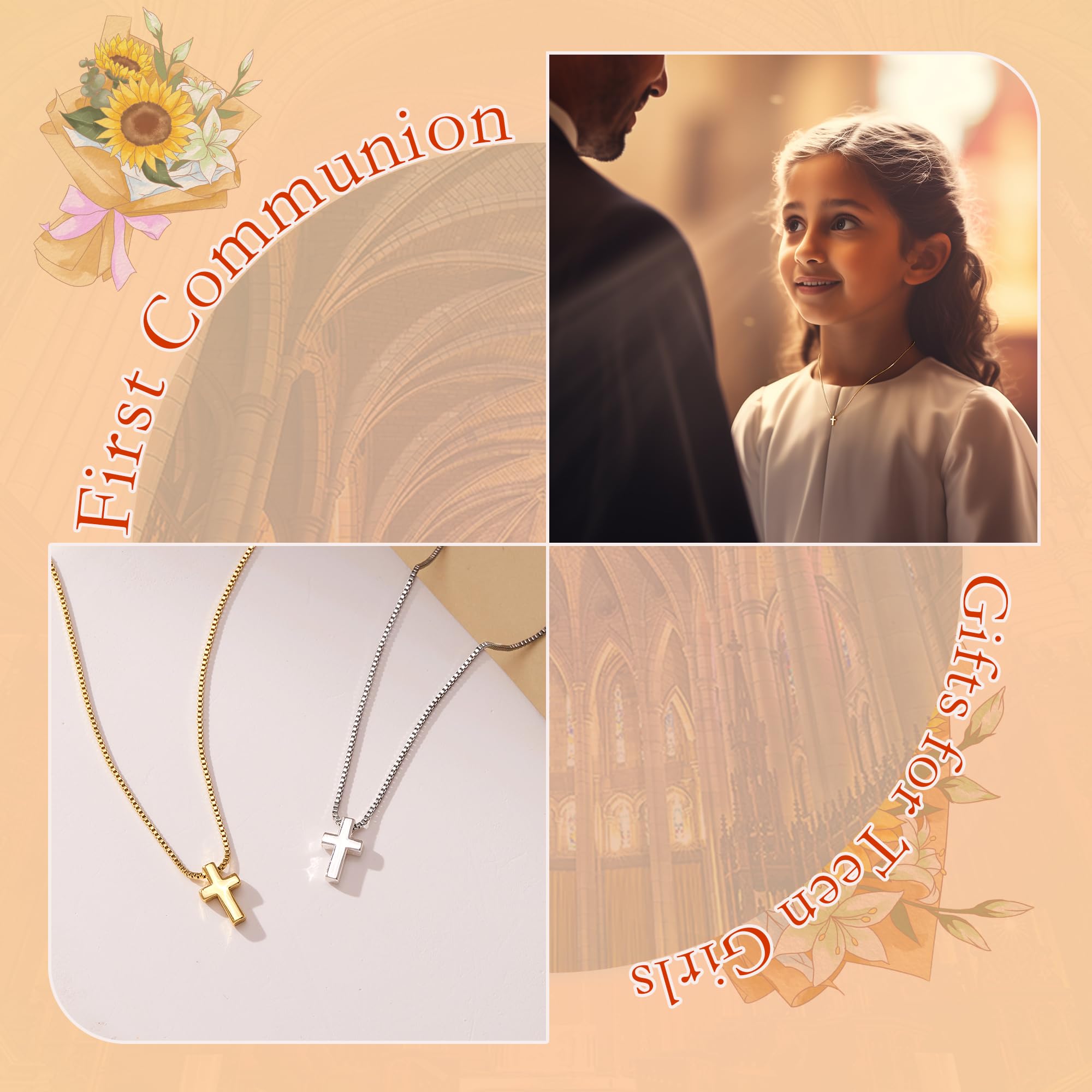 Mothers Day Gift for Daughter Silver Cross Necklaces for Women Dainty Small Choker Necklace Delicate Minimalist Sterling Silver Cross Pendant Necklace, Simple Tiny Cross Jewelry Gift for Mom Daughter