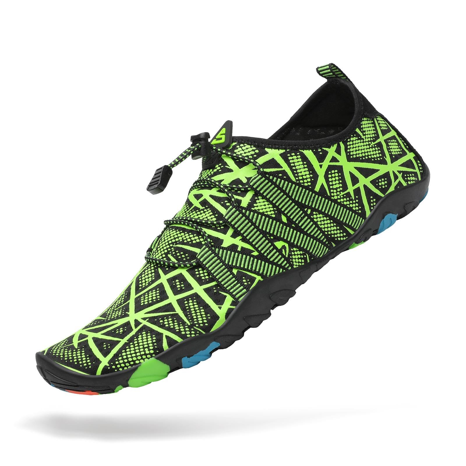 Mishansha Water Shoes for Women Men, Quick-Dry Barefoot Swim Shoes with Drainage Holes, Lightweight Aqua Shoe for Beach Pool River Boating Yoga Walking 9.5 Women/8 Men Shamrock Green