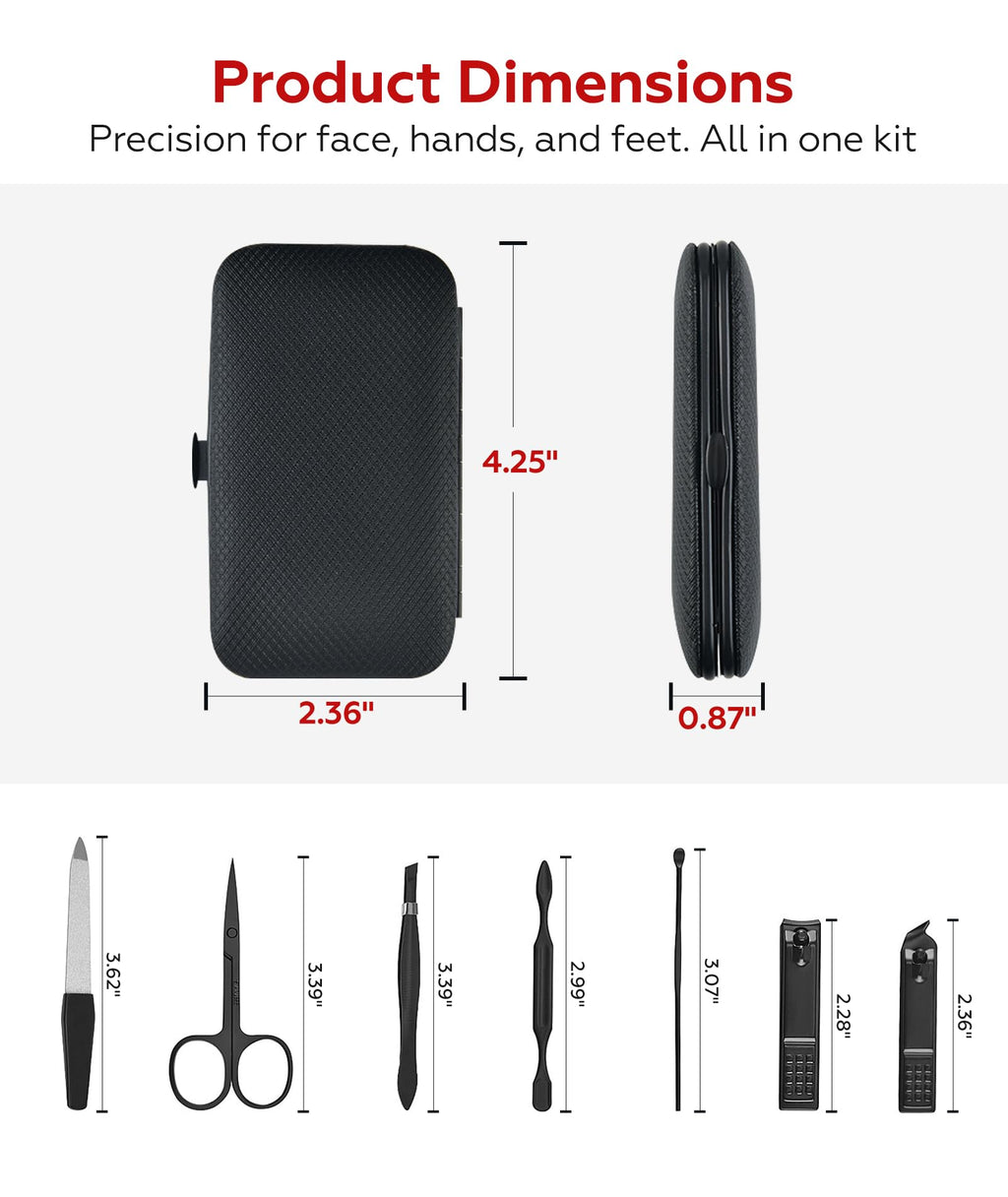 Manicure Set Nail Clippers Grooming Kit with Travel Case, Personal Care Tools Birthday Fathers Mothers Day Gifts for Men Women