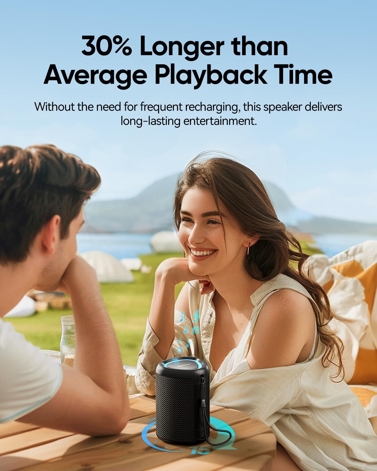 Portable Bluetooth Speaker Valentines Gifts For Him: Powerful Crystal Clear Sound/Romantic Light/IPX5 Waterproof/All Day Playtime/BT 5.3/TWS Paring,Small Wireless Speaker for Outdoor|Travel|Date Night