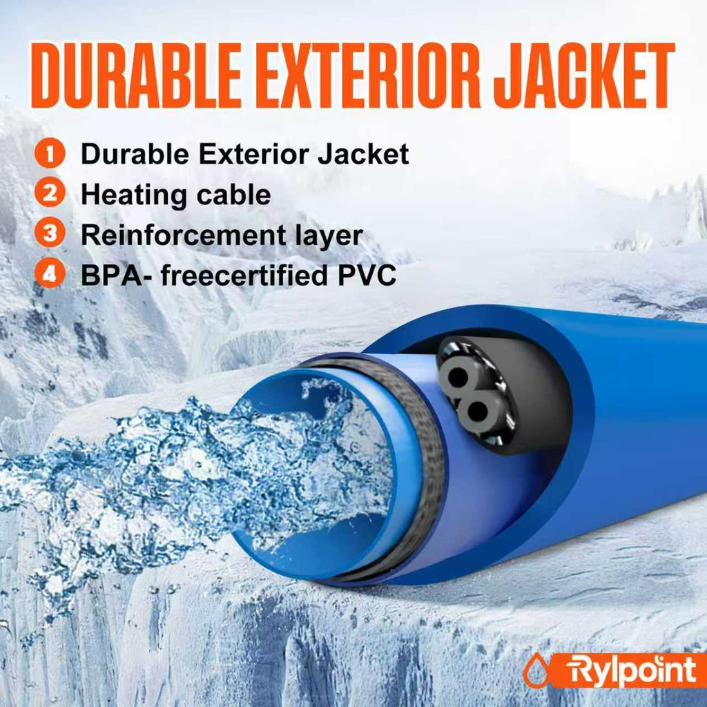 50FT Heated Water Hose for RV,Heated Drinking Water Hose,Lead and BPA Free,1/2"Inner Diameter,Temperatures Down to -47°F,Rv Accessories for Campers, Livestock, Agriculture
