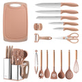 RAXCO Utensil Sets,18-Piece Silicone Cooking Utensils and Kitchen Accessories with Holder,Mousse