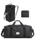 BAGSAMRT 60L Foldable Duffle Bag for Travel, Large Travel Duffel Bag for Men, 4 in 1 Travel Backpack, Carry on Weekender Bag, Black