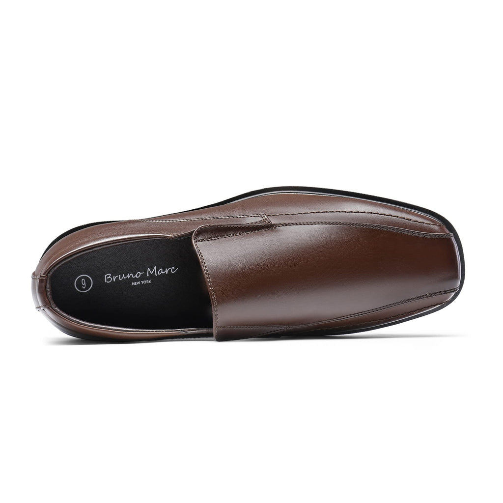 Bruno Marc Men's Square Toe Dress Loafers Shoes,Size 10.5,5-Dark Brown,CAMBRIDGE-05