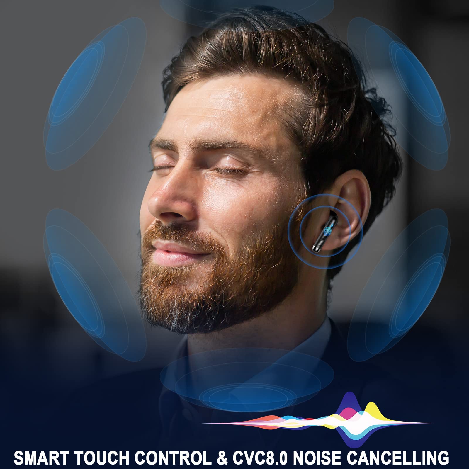 Wireless Earbuds, Bluetooth 5.4 Ear Buds LED Power Display Headphones Bass Stereo, Bluetooth Earbuds in-Ear Noise Cancelling Mic, 40H Playback Mini Case IP7 Waterproof Sports Earphones for Android iOS