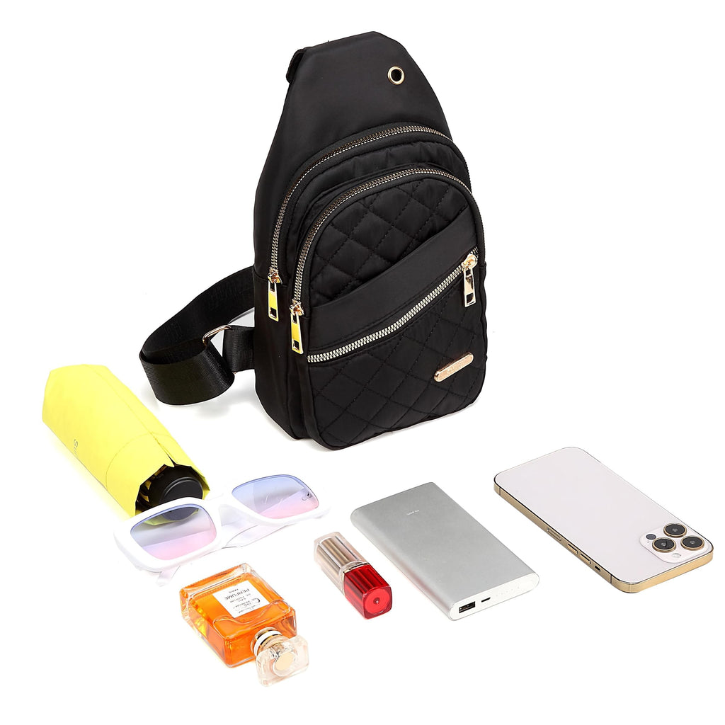 AOSTIHOT Small Sling Backpack for Women, Chest Bag Daypack Crossbody for Travel Sport Running Hiking Black