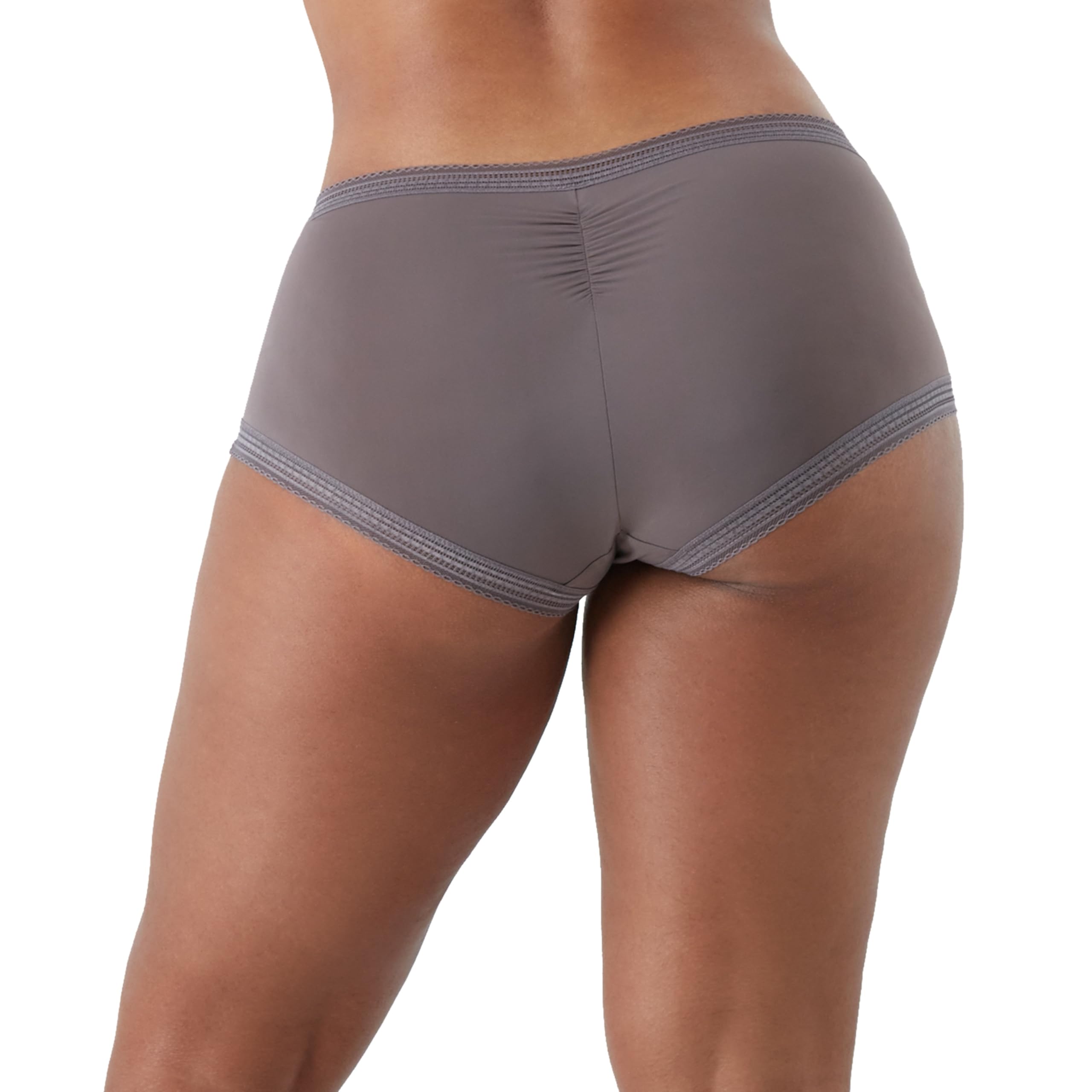 Maidenform Women's Microfiber Boyshort Underwear, Modern Full Coverage Boyshort Panty, 3-Pack